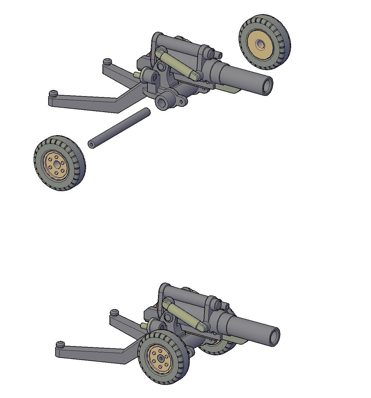M114 HOWITZER MINIATURE 3D print model_7