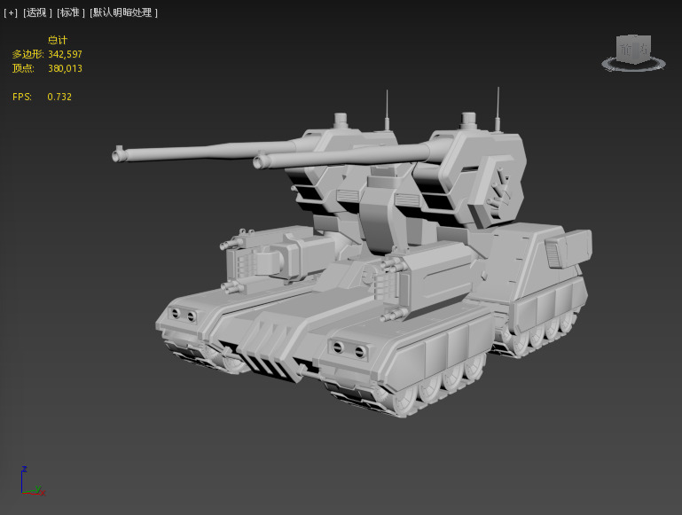 Mech tank Low-poly 3D model_1