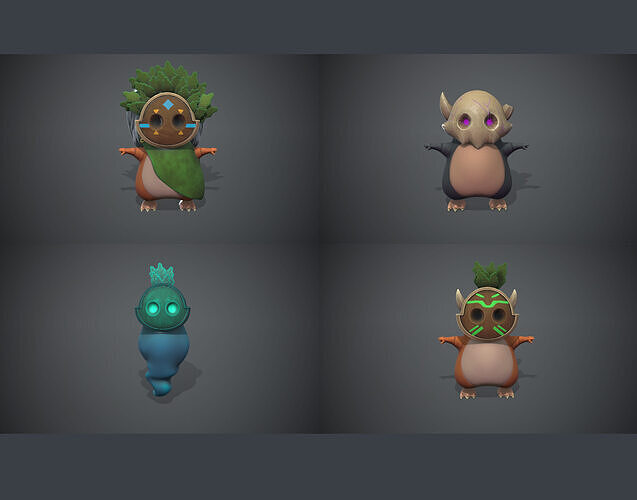 Cartoon Pok mon Low-poly 3D model