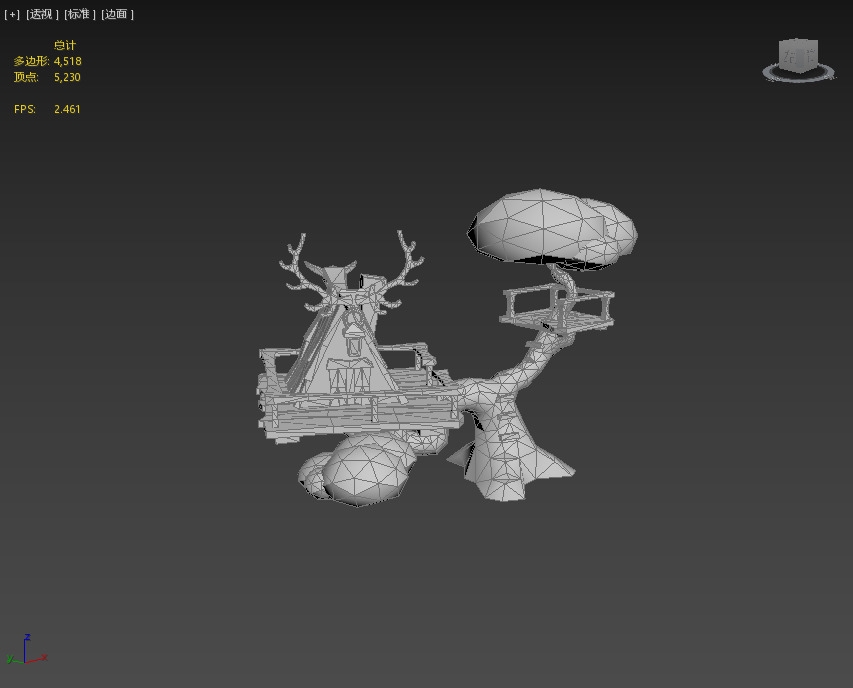 Cartoon Tree House Low-poly 3D model_2