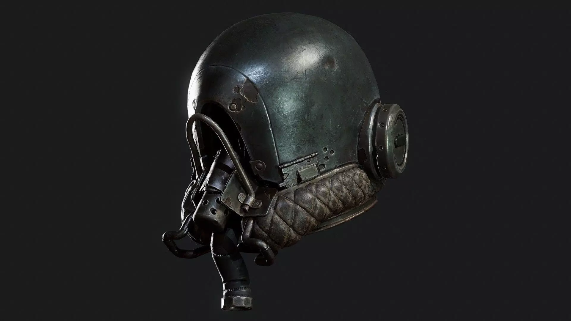 Science fiction helmet Low-poly 3D model_0