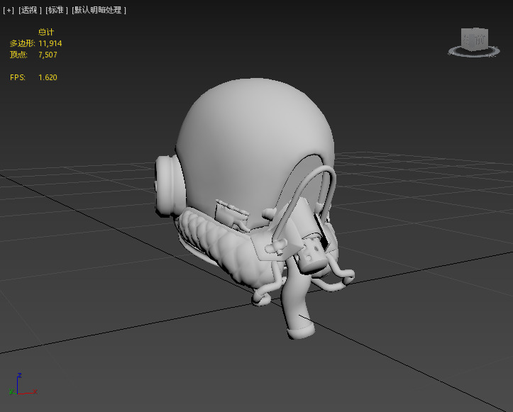 Science fiction helmet Low-poly 3D model_2