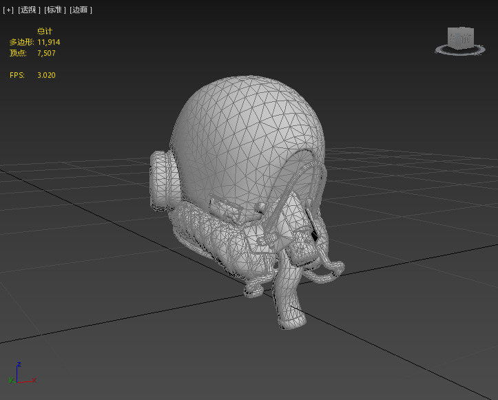 Science fiction helmet Low-poly 3D model_1