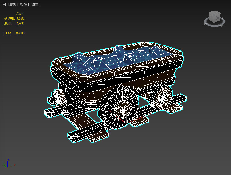 Stylish mining truck Low-poly 3D model_2