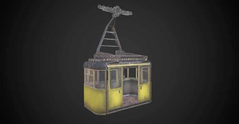 cable car Low-poly 3D model_1