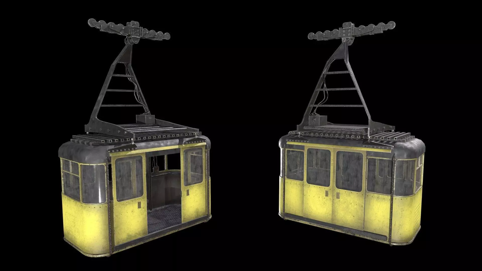 cable car Low-poly 3D model_0