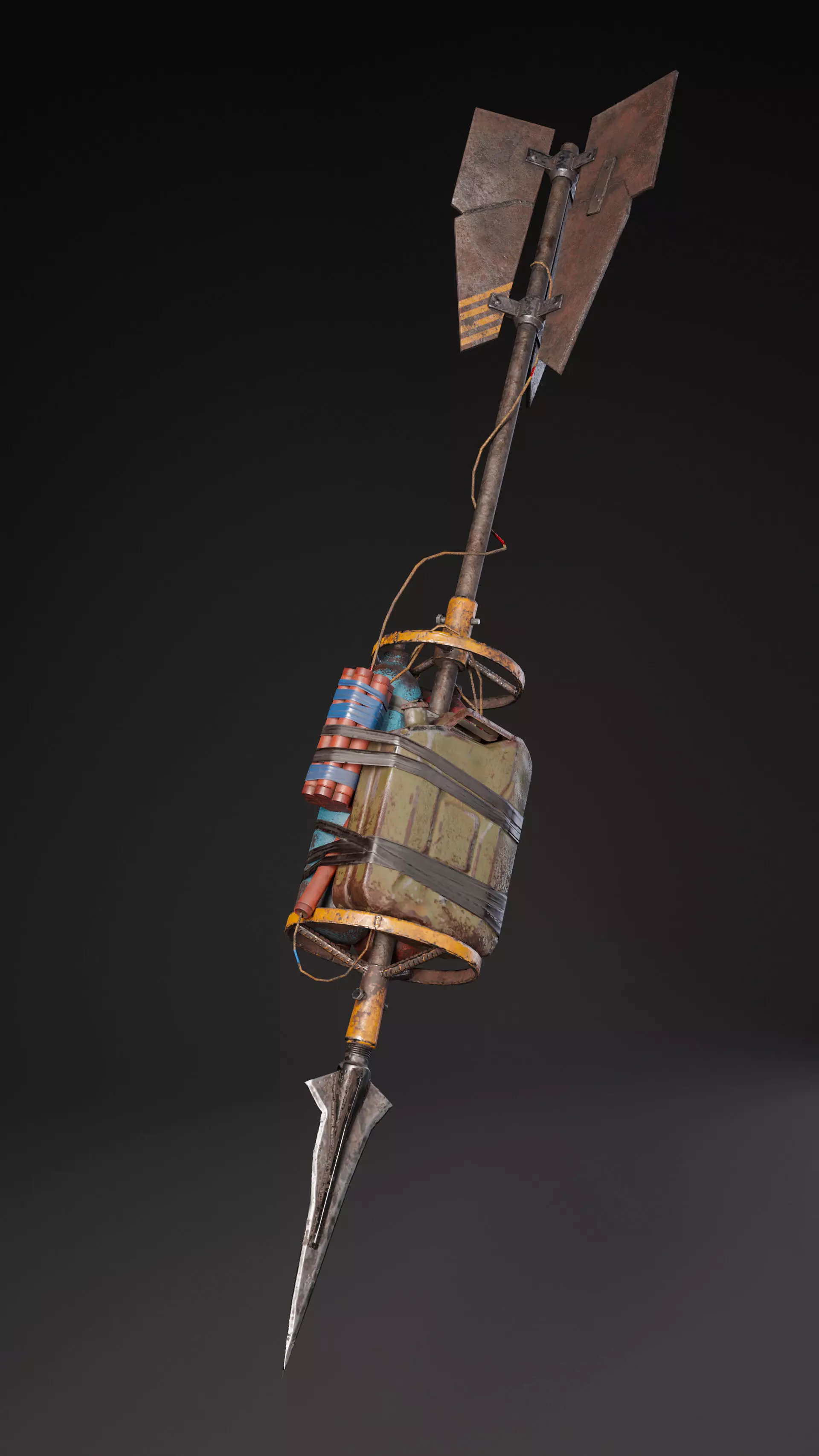 Cyber explosion arrow Low-poly 3D model_0