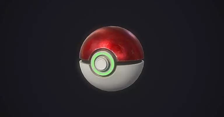 Pok  mon Ball Low-poly 3D model_0