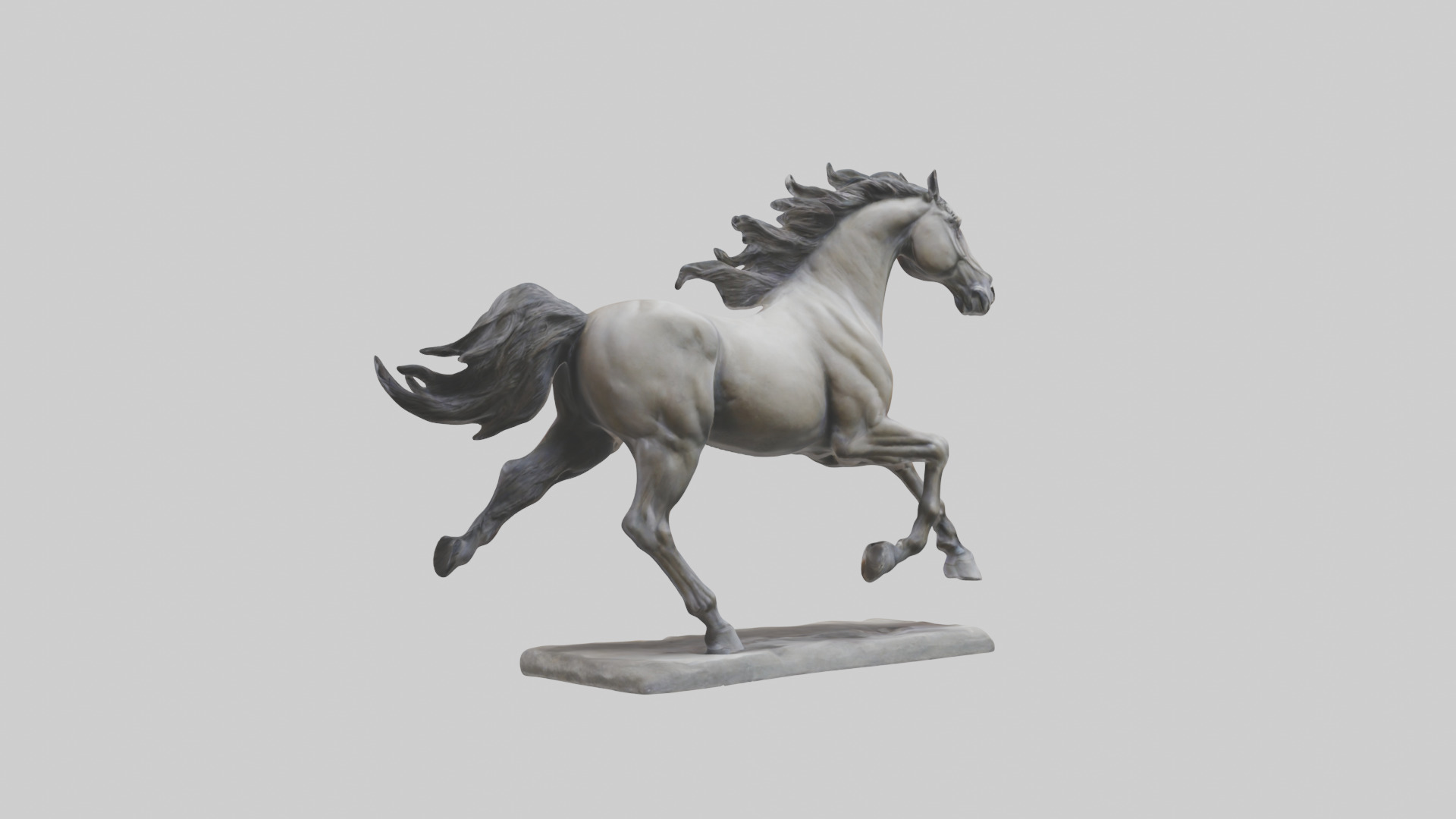 Sculpted Horse statue model 3D model_4