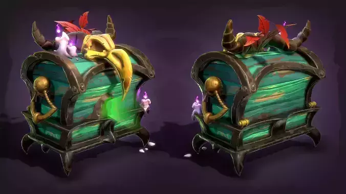 Hand drawn magic treasure chest