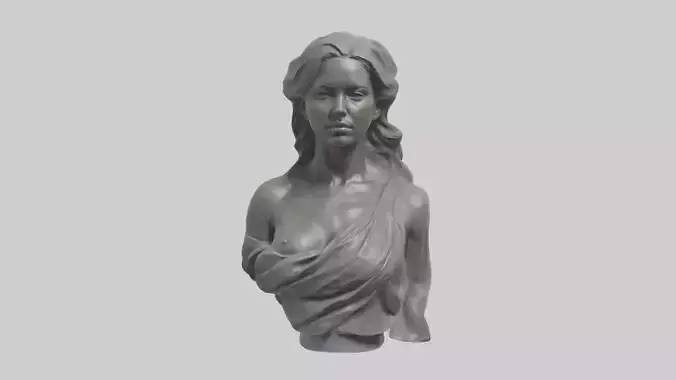Sculptured woman bust model 3D model