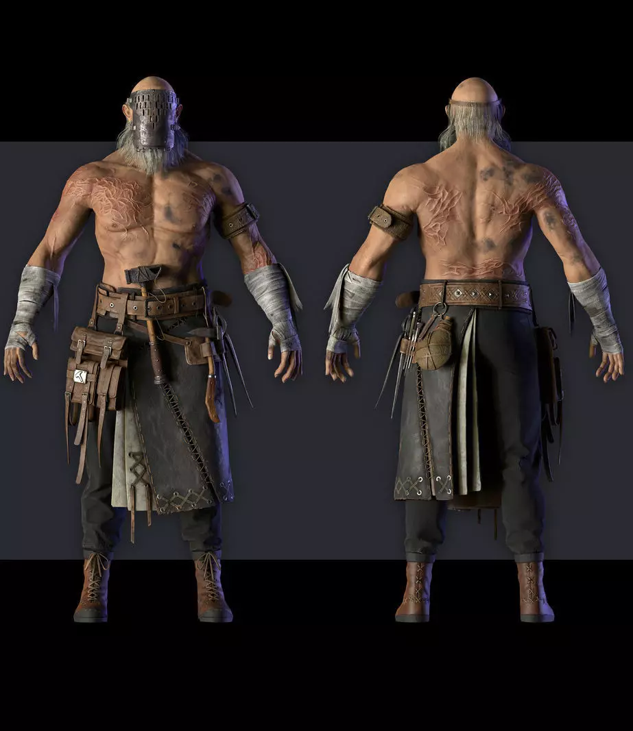 Medieval blacksmith Low-poly 3D model_0