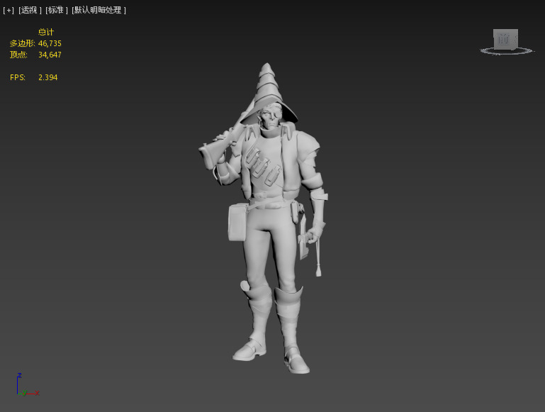Medieval cyber hunters Low-poly 3D model_1