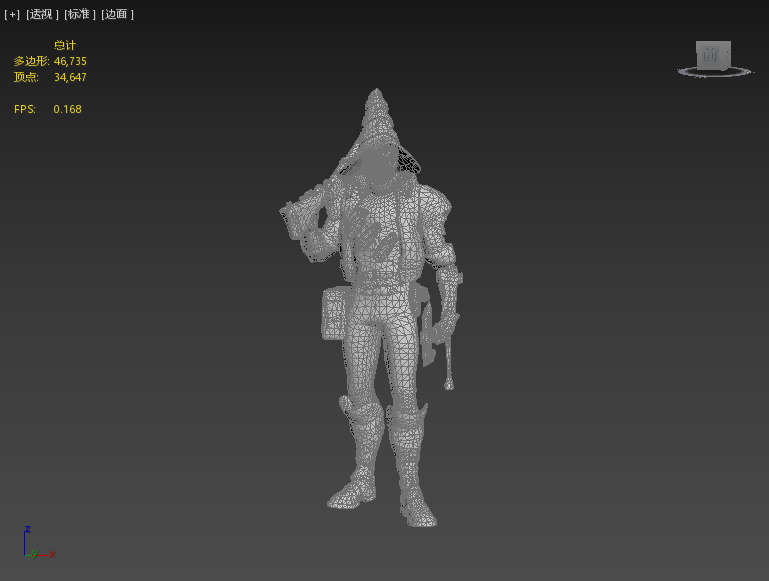 Medieval cyber hunters Low-poly 3D model_2