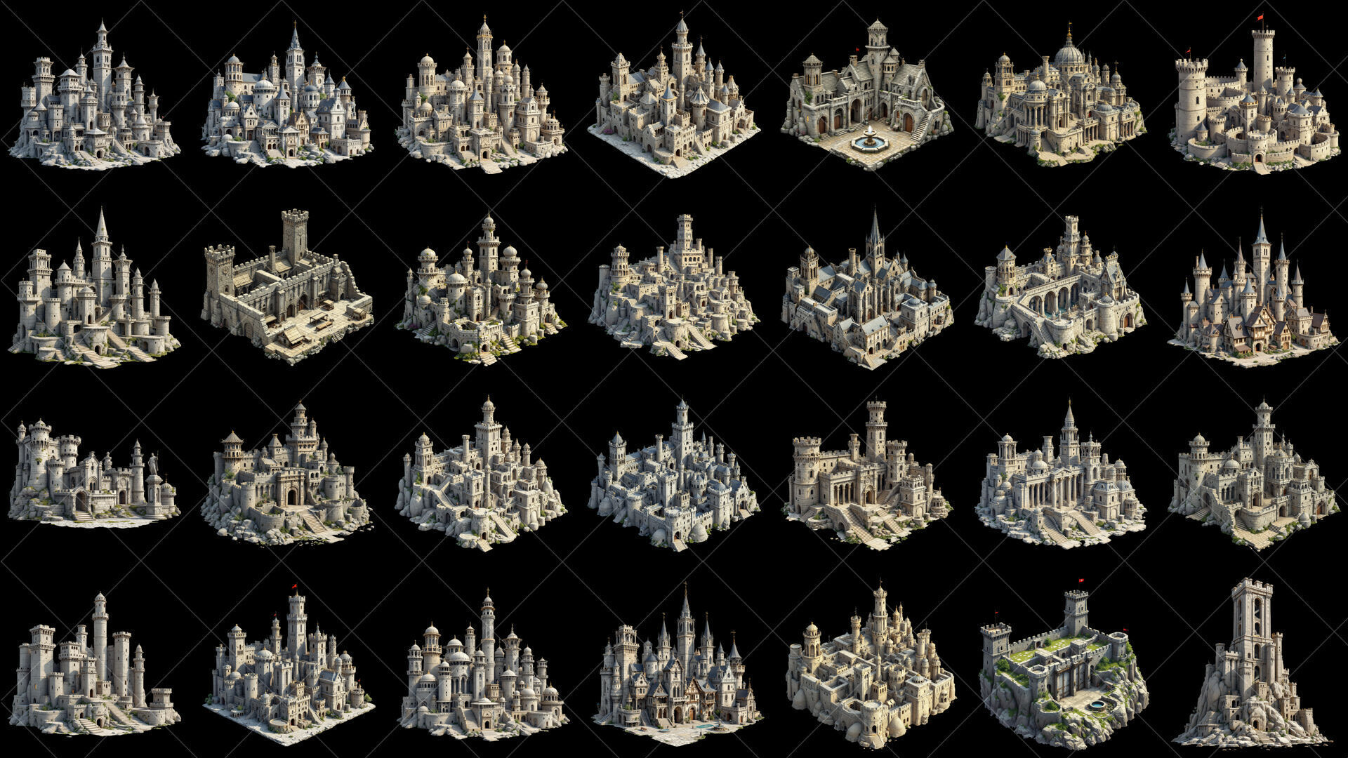 132 Transparent Fantasy Castle And Fort Game Asset Texture_4