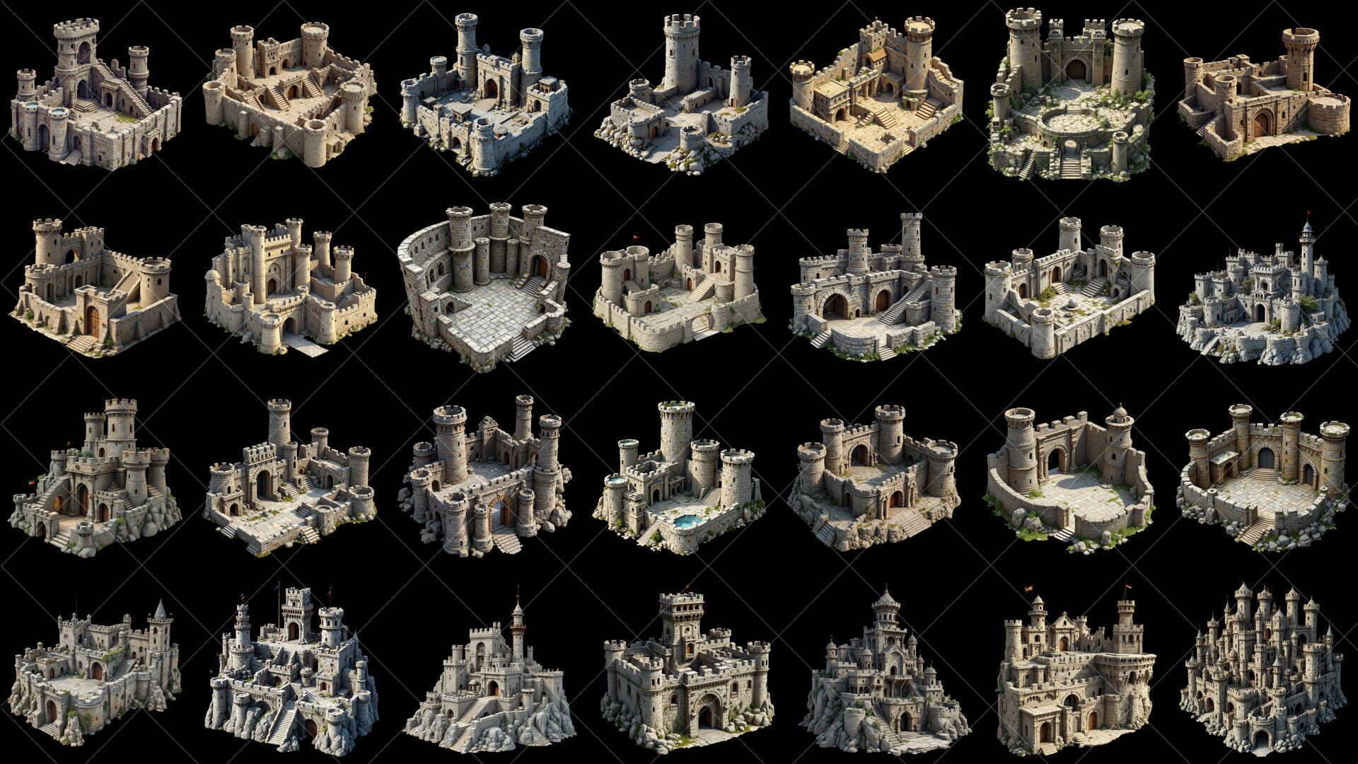132 Transparent Fantasy Castle And Fort Game Asset Texture_1
