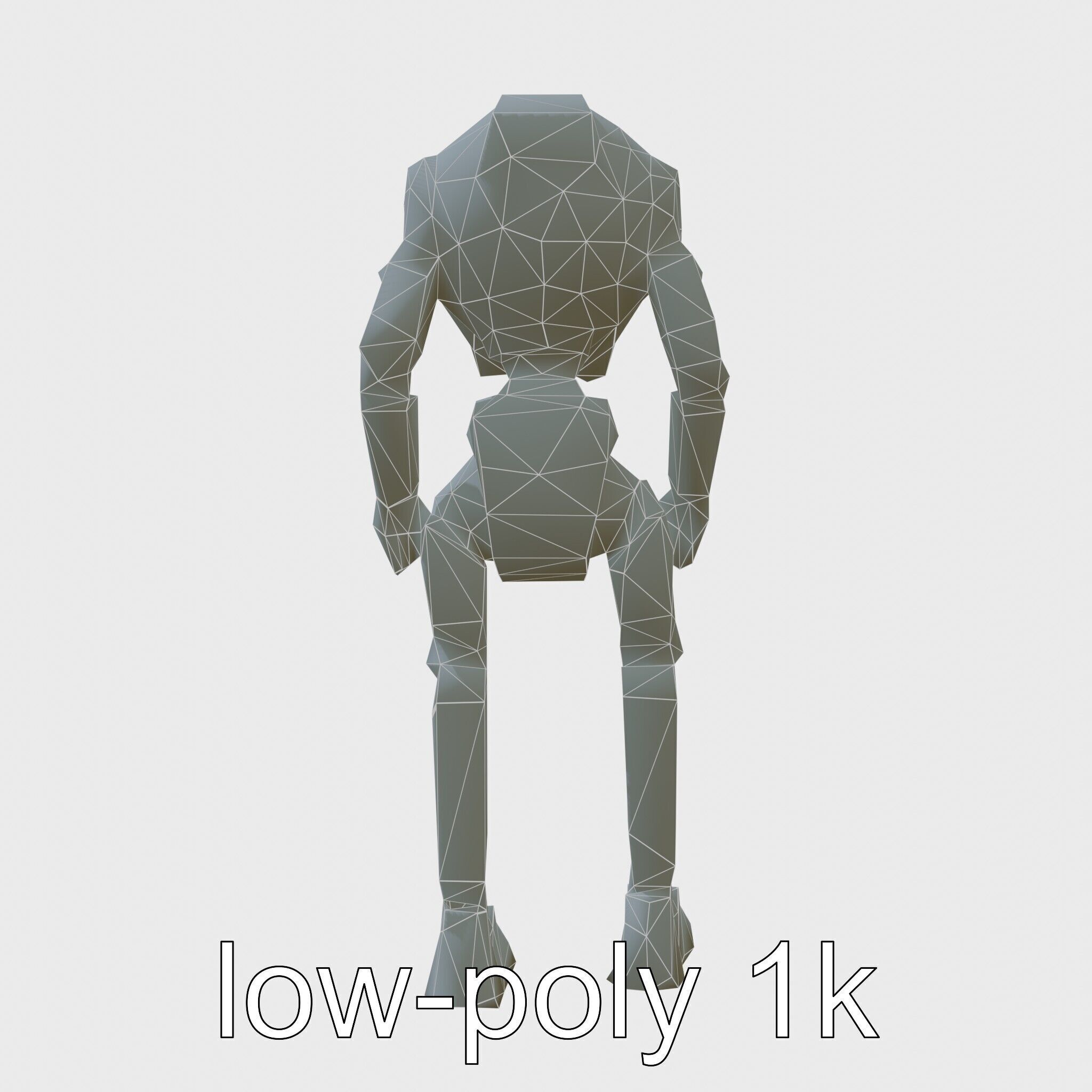Humanoid Robot Conceptual Design Low-poly 3D model_10