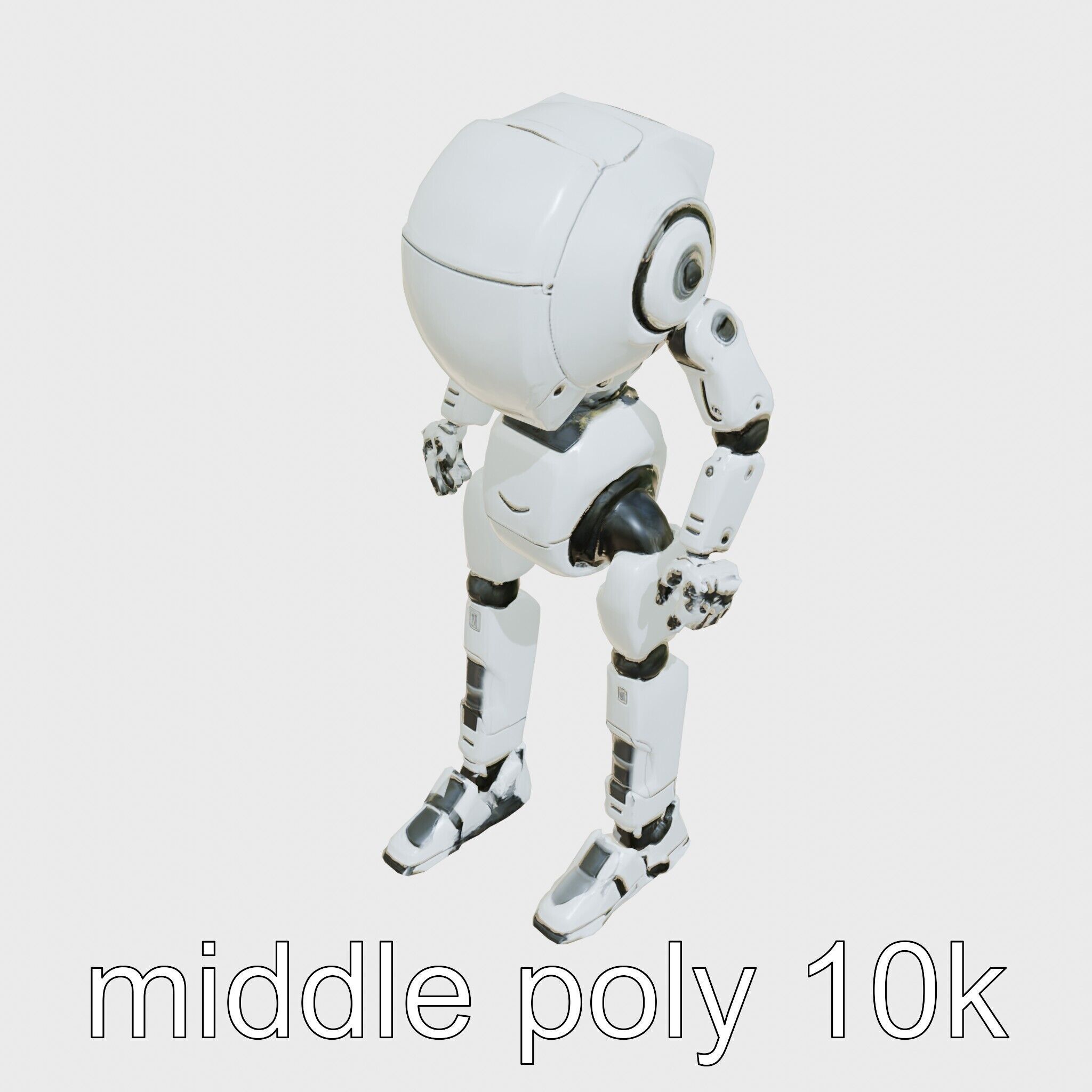 Humanoid Robot Conceptual Design Low-poly 3D model_12