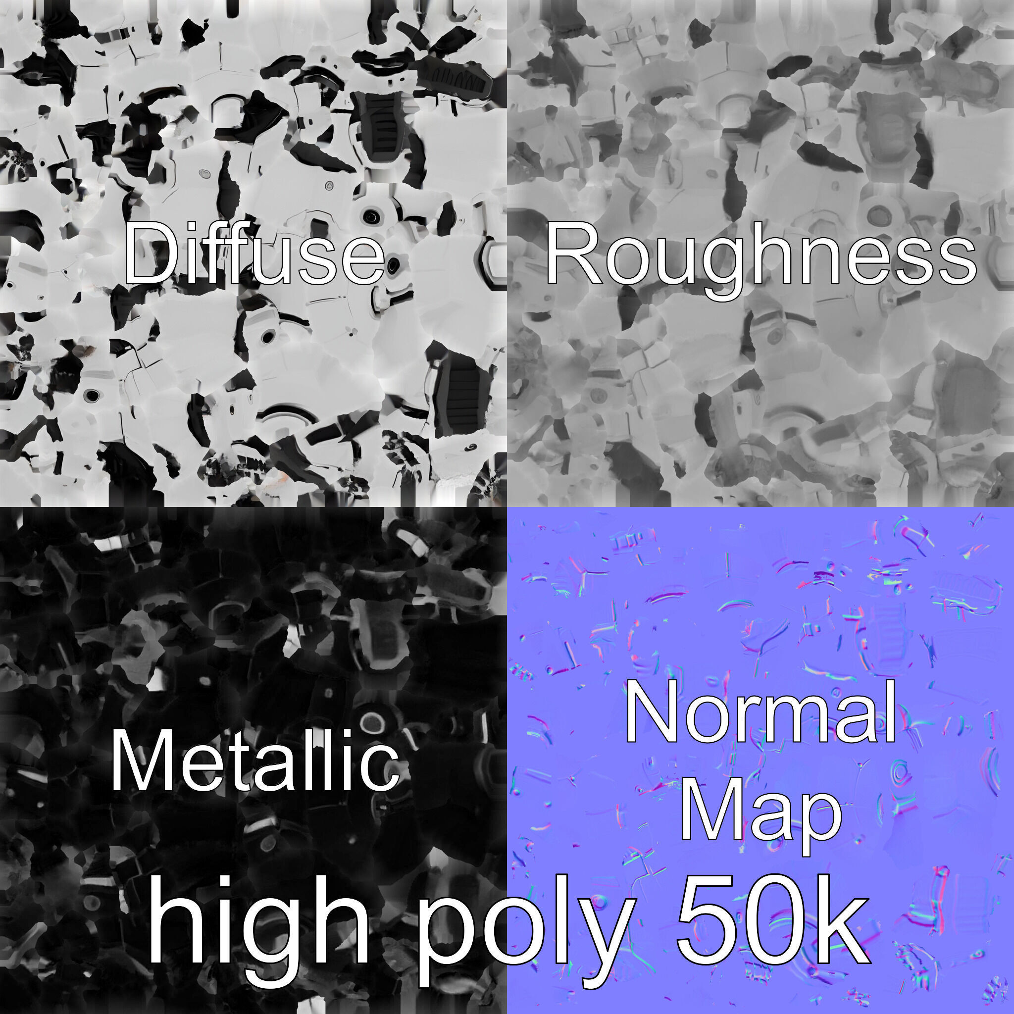 Humanoid Robot Conceptual Design Low-poly 3D model_33