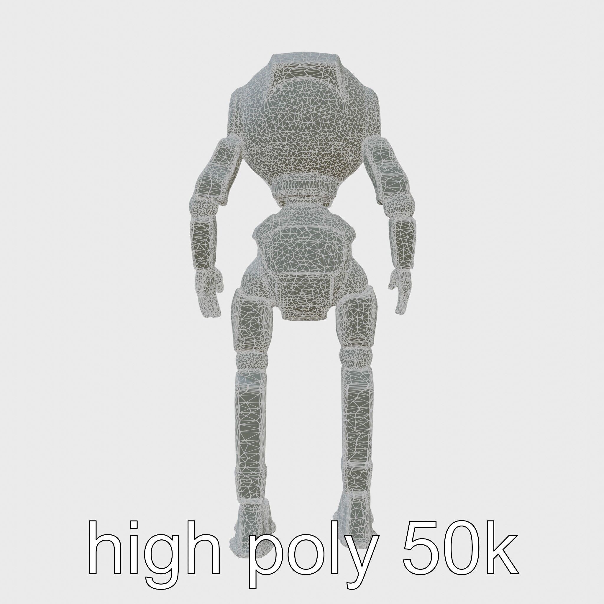 Humanoid Robot Conceptual Design Low-poly 3D model_8