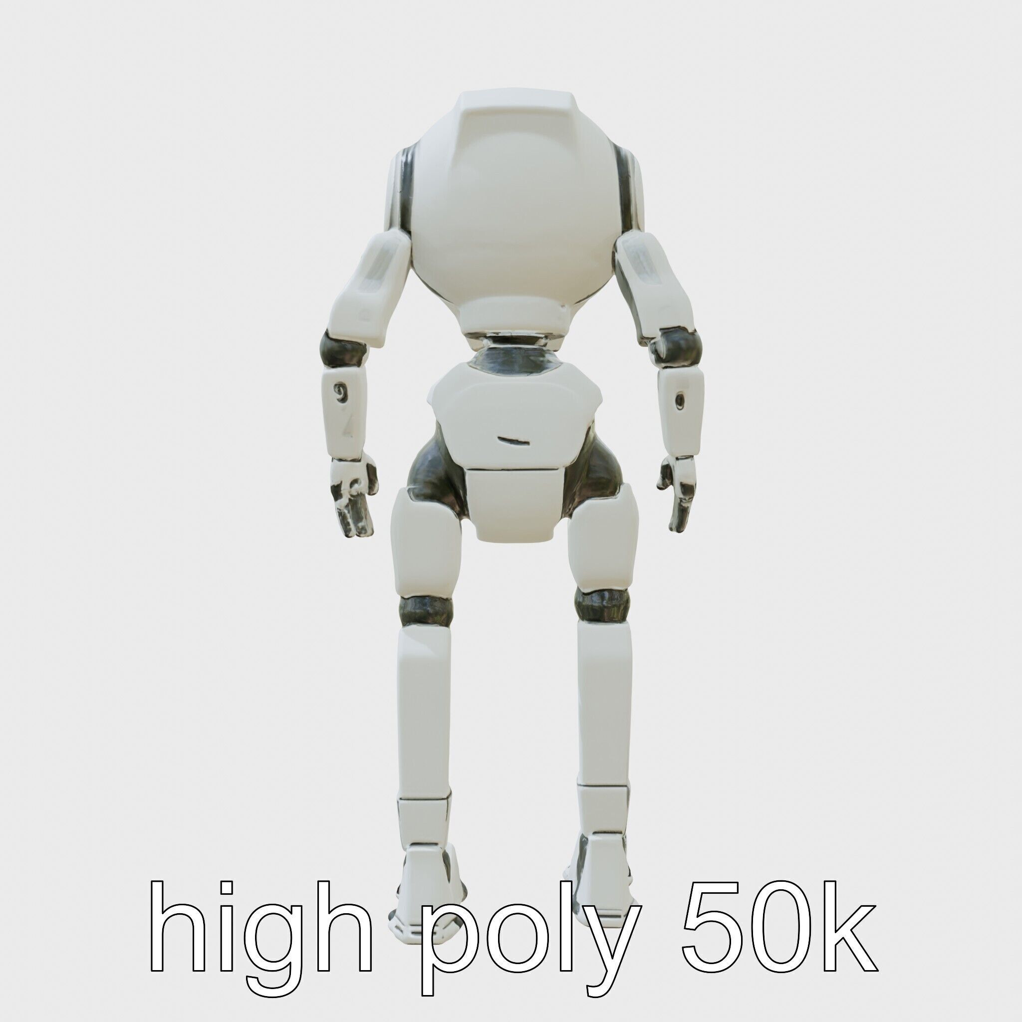 Humanoid Robot Conceptual Design Low-poly 3D model_5