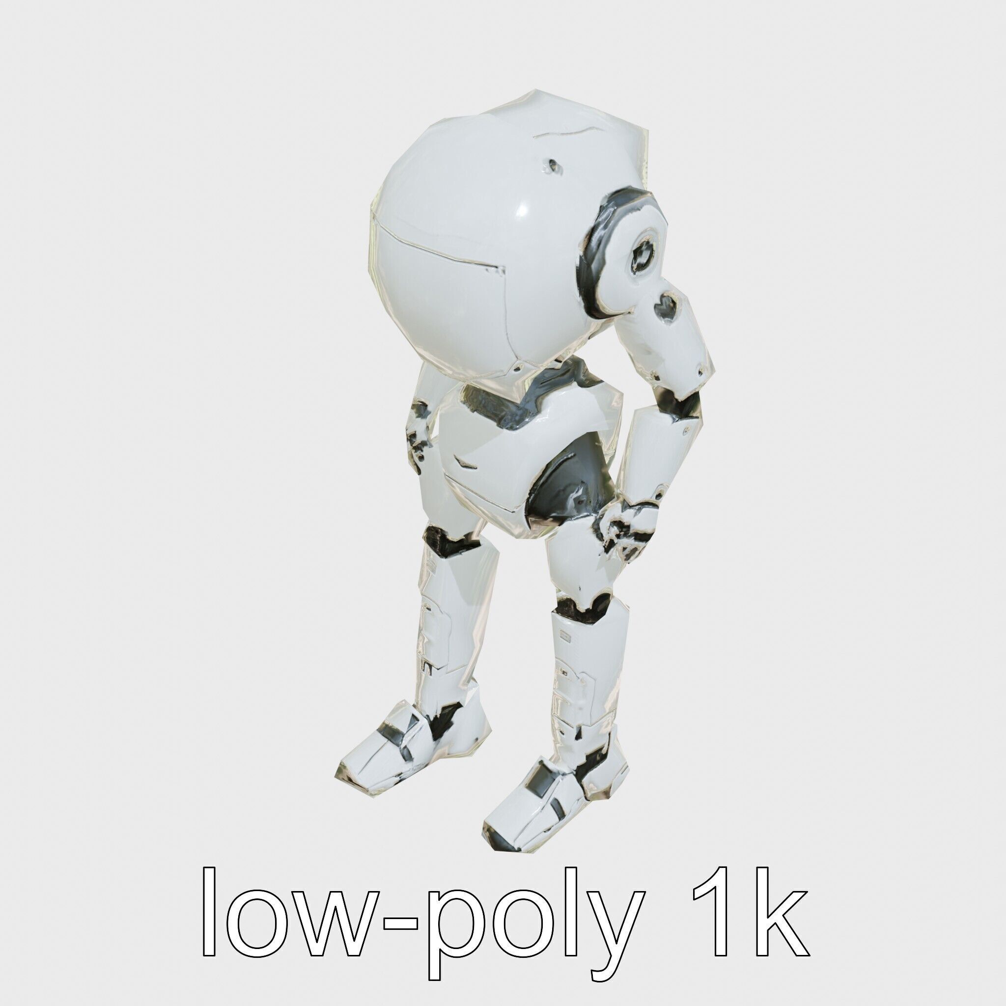 Humanoid Robot Conceptual Design Low-poly 3D model_15