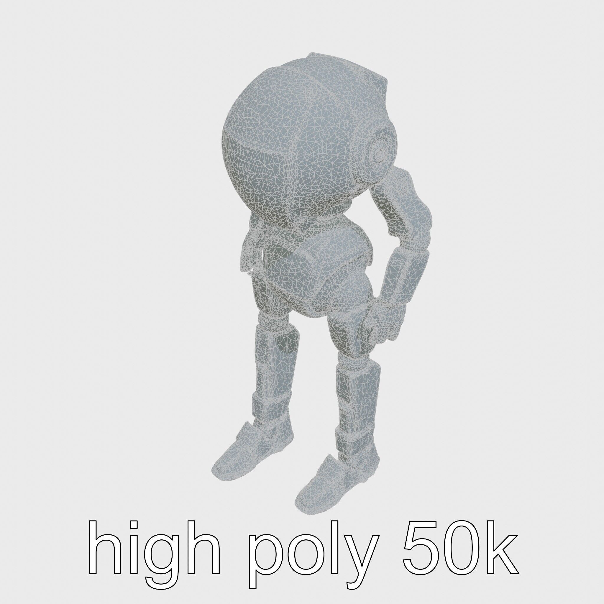 Humanoid Robot Conceptual Design Low-poly 3D model_13