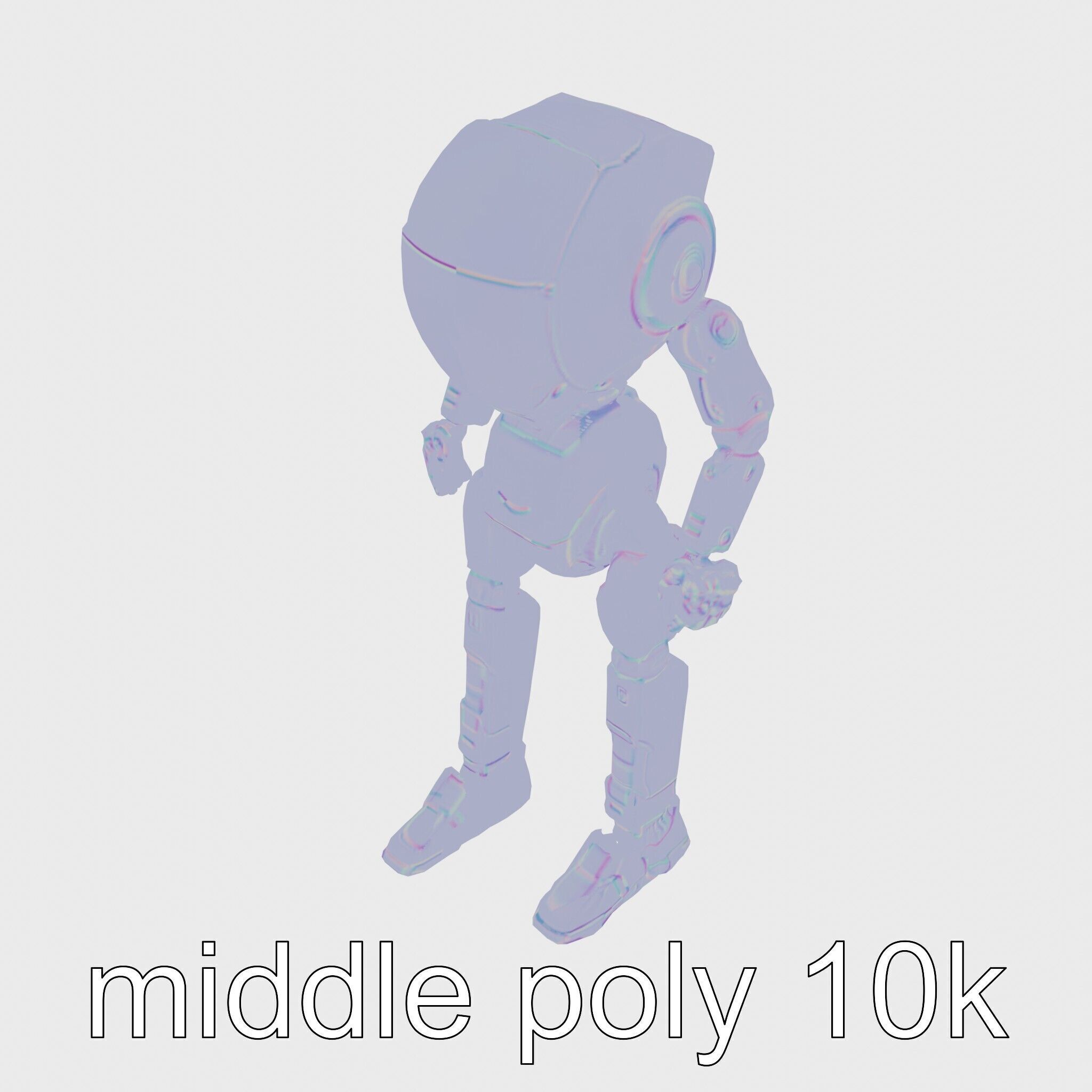 Humanoid Robot Conceptual Design Low-poly 3D model_23