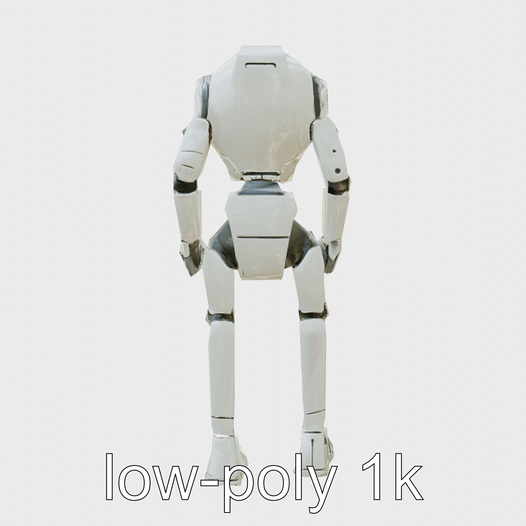 Humanoid Robot Conceptual Design Low-poly 3D model_7