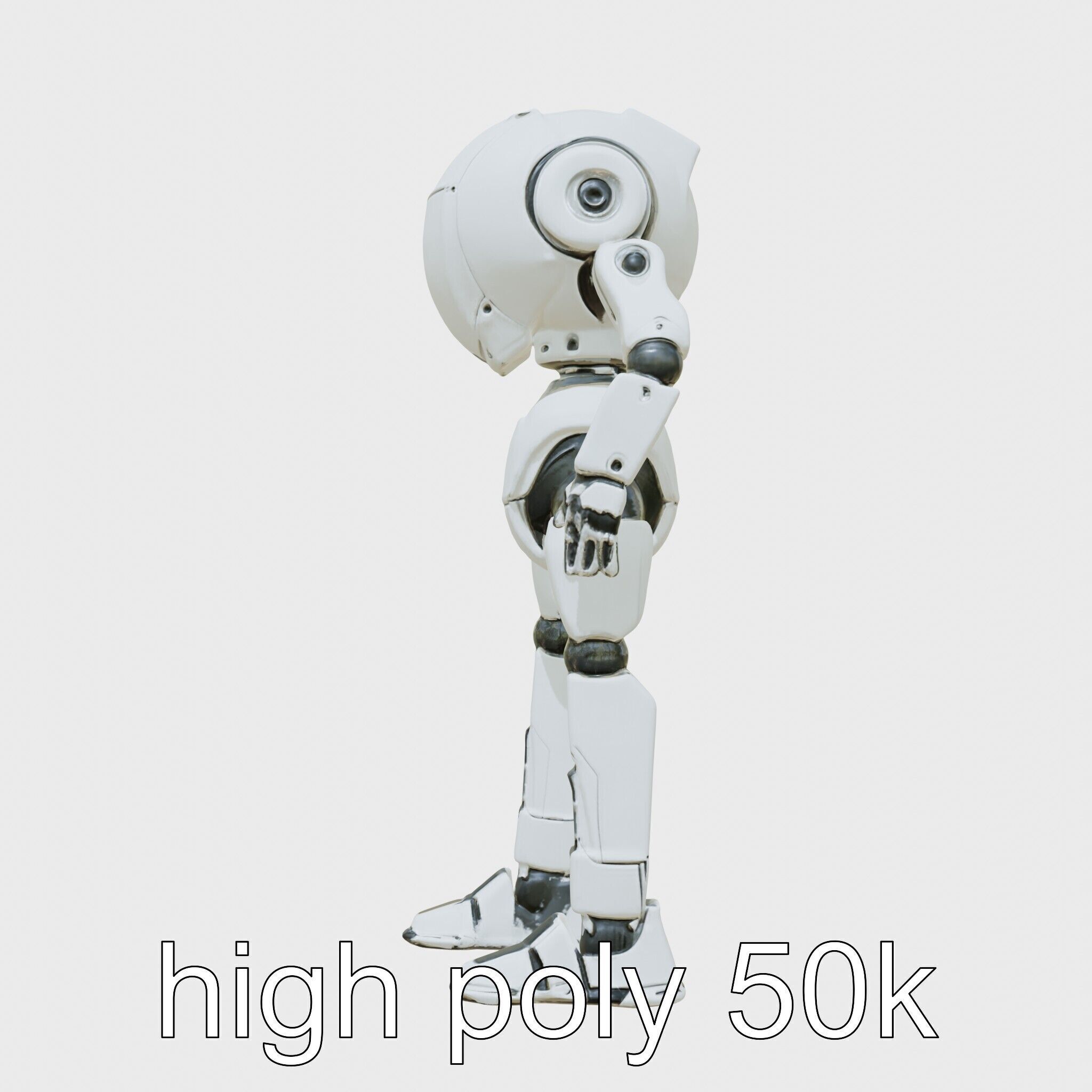 Humanoid Robot Conceptual Design Low-poly 3D model_29
