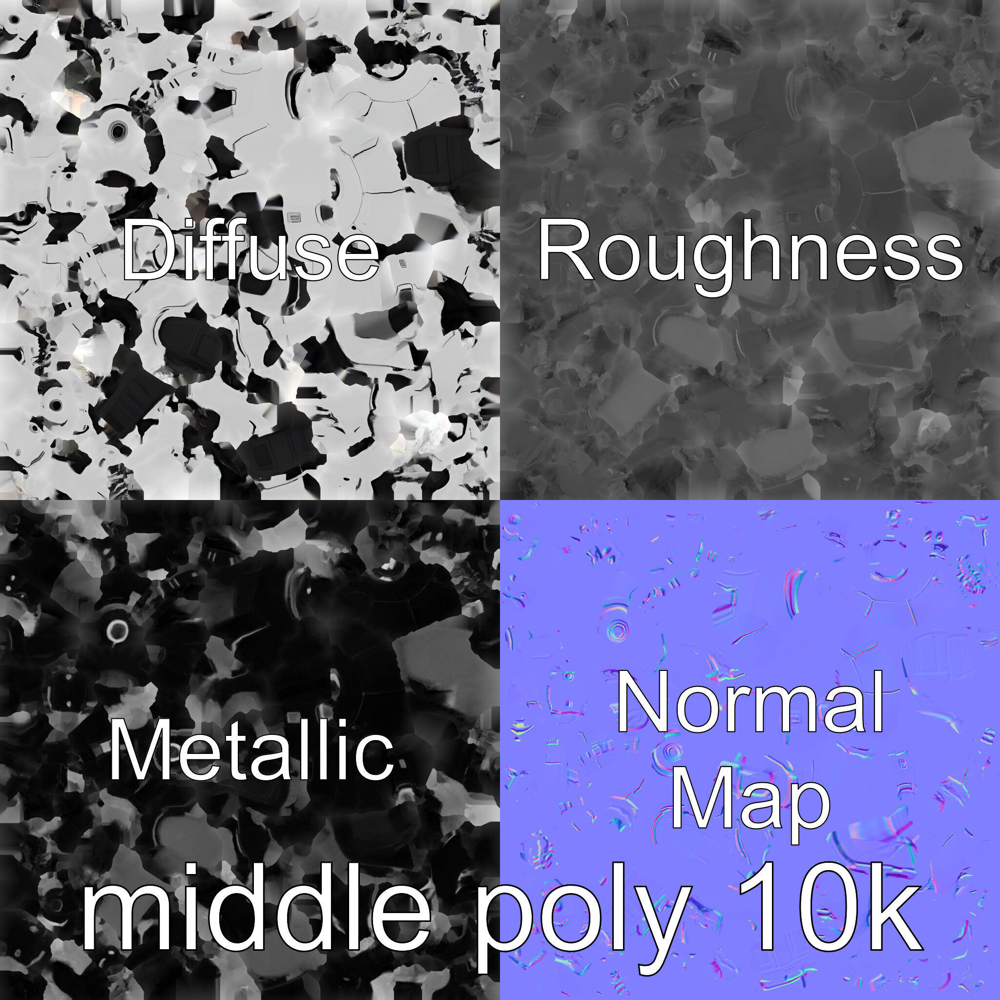 Humanoid Robot Conceptual Design Low-poly 3D model_32