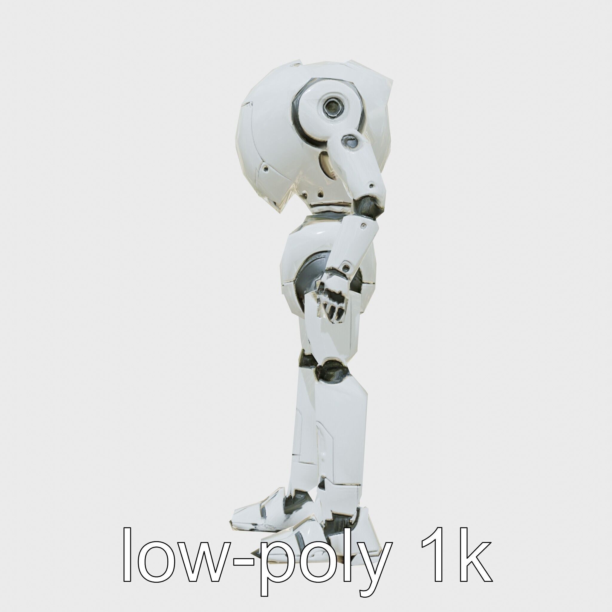 Humanoid Robot Conceptual Design Low-poly 3D model_17