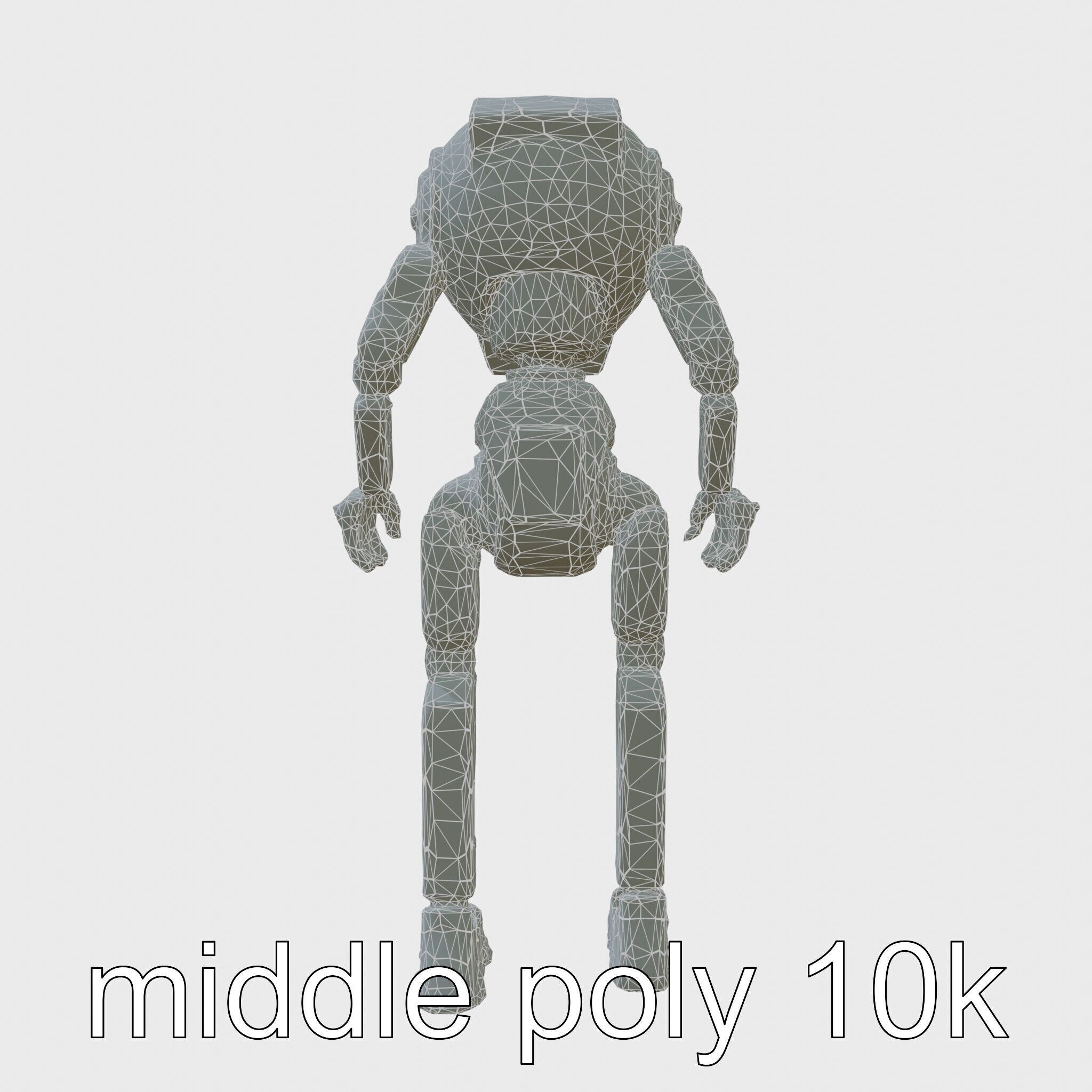 Humanoid Robot Conceptual Design Low-poly 3D model_9
