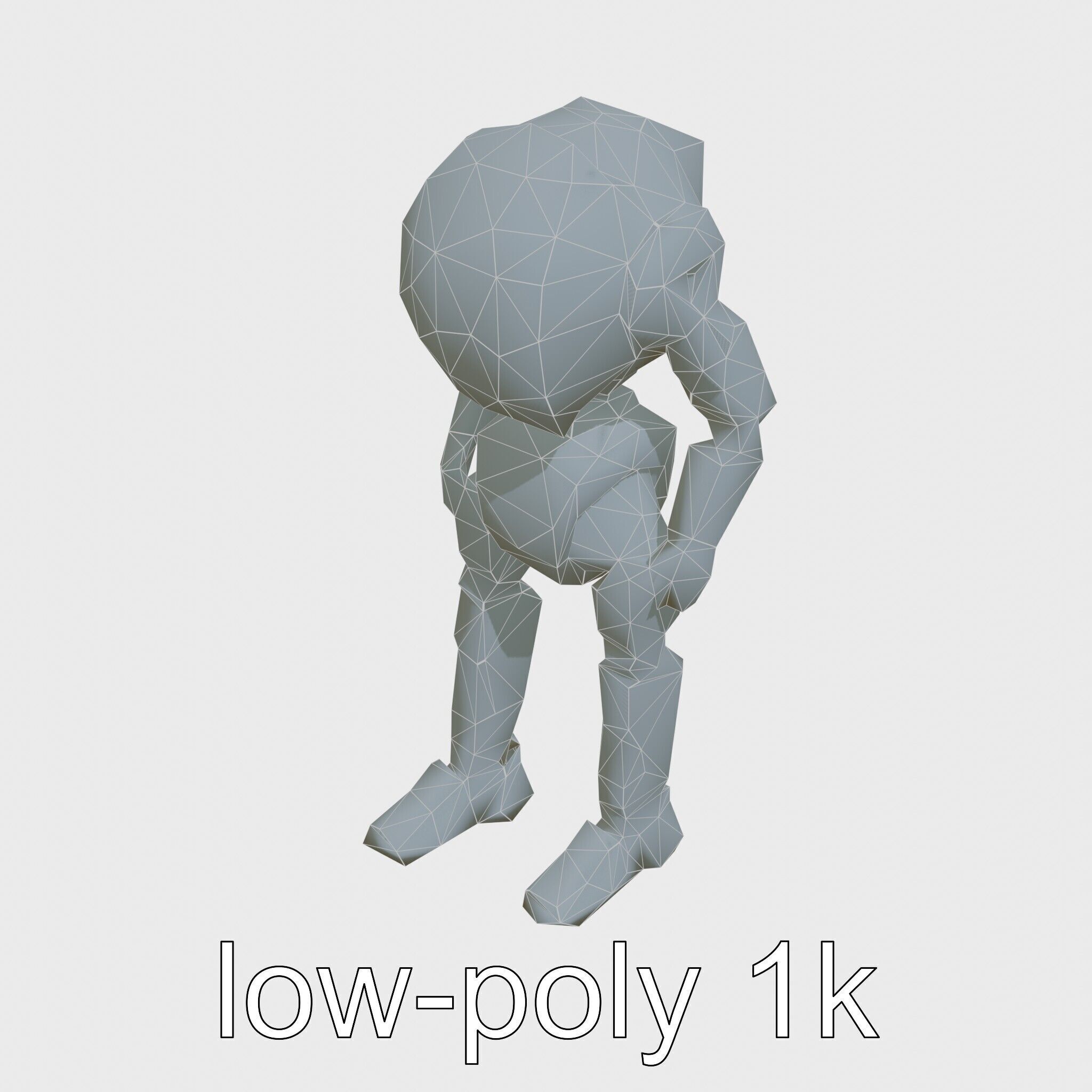 Humanoid Robot Conceptual Design Low-poly 3D model_25
