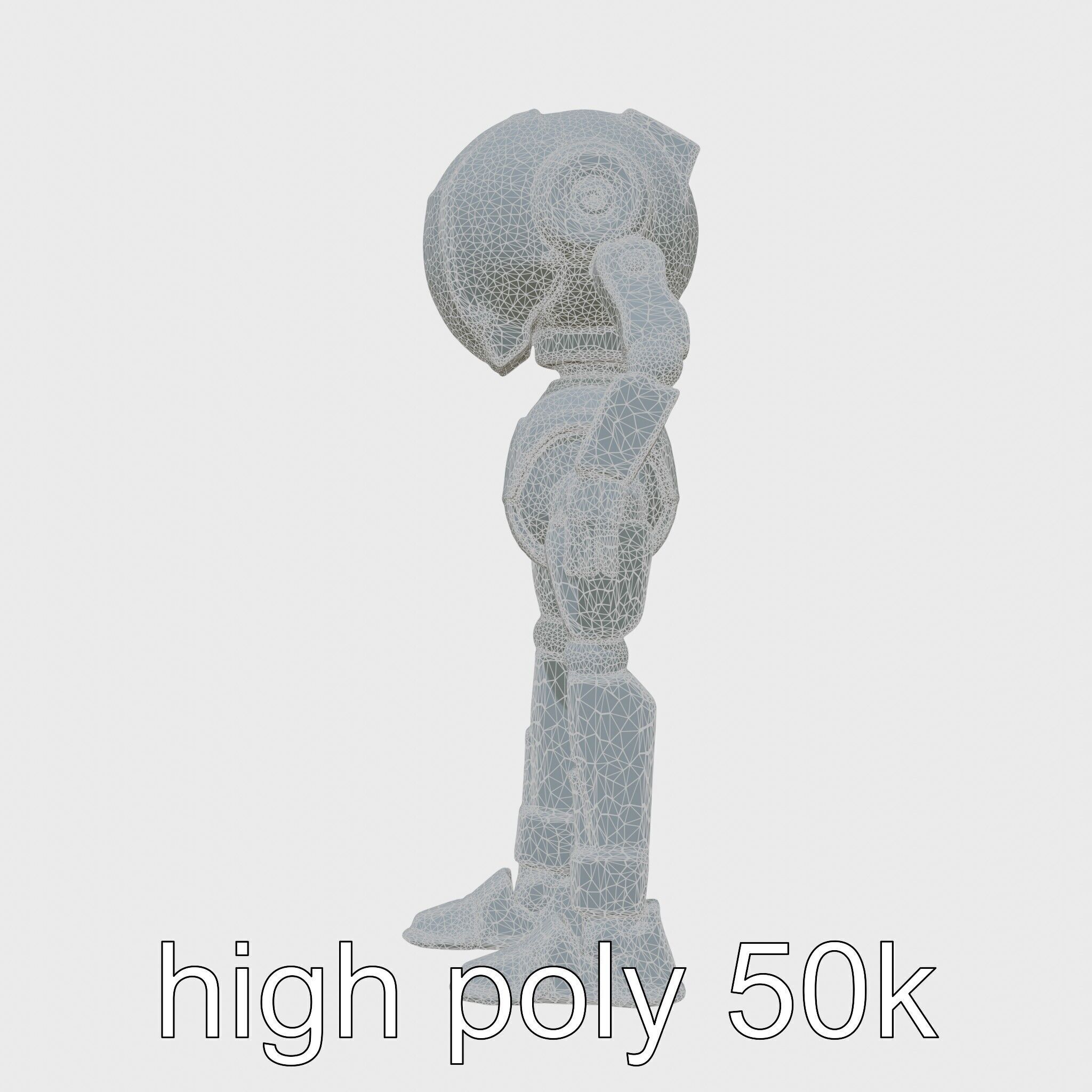 Humanoid Robot Conceptual Design Low-poly 3D model_30