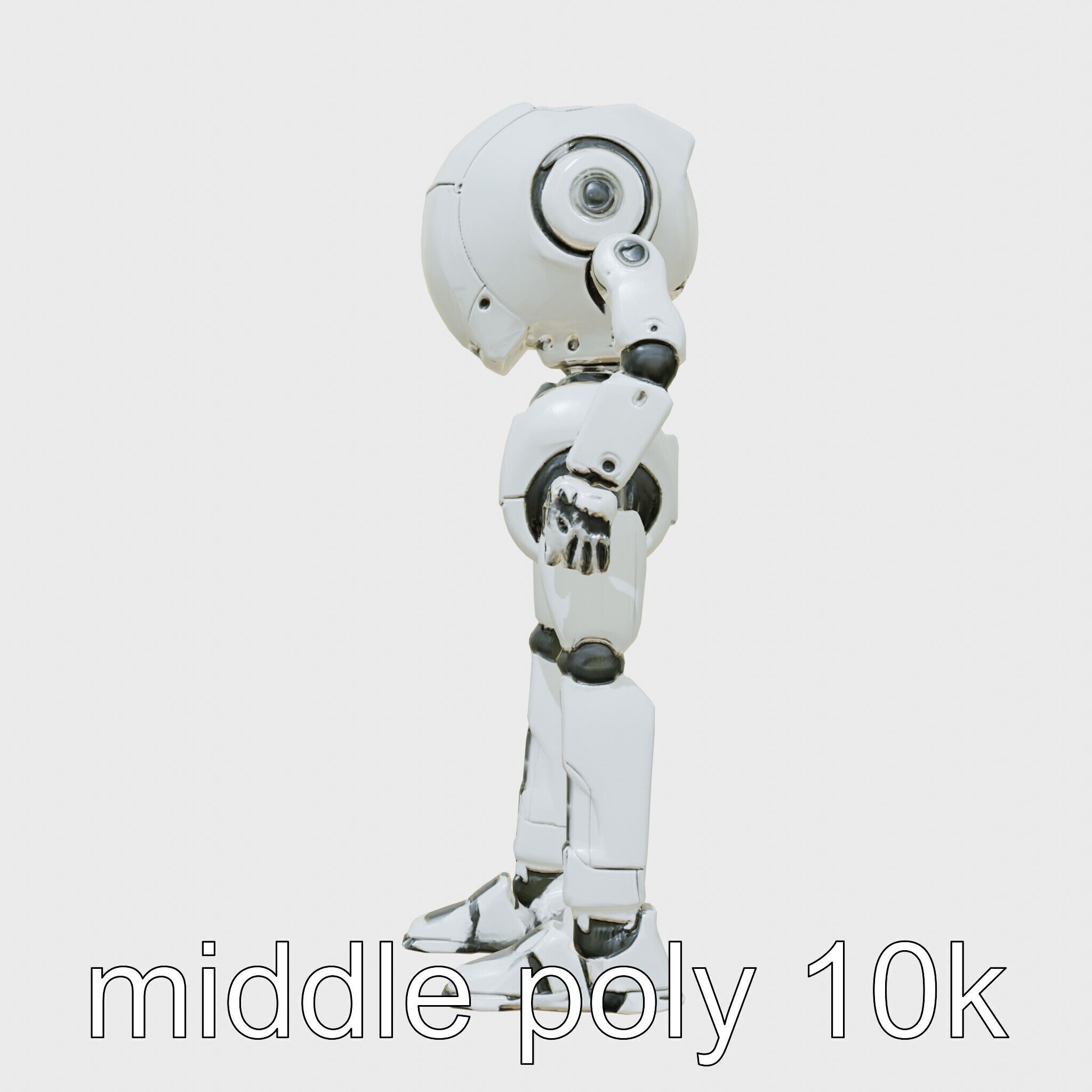 Humanoid Robot Conceptual Design Low-poly 3D model_24