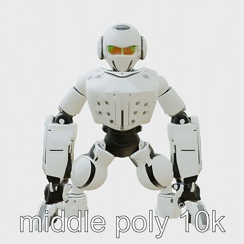 Humanoid Robot Advanced Model Low-poly 3D model