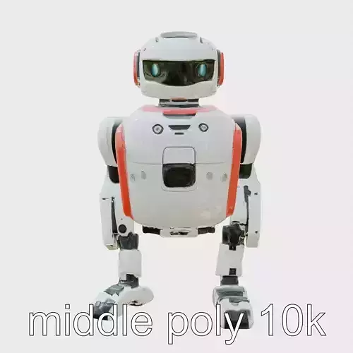 Humanoid Robot Futuristic Design Low-poly 3D model