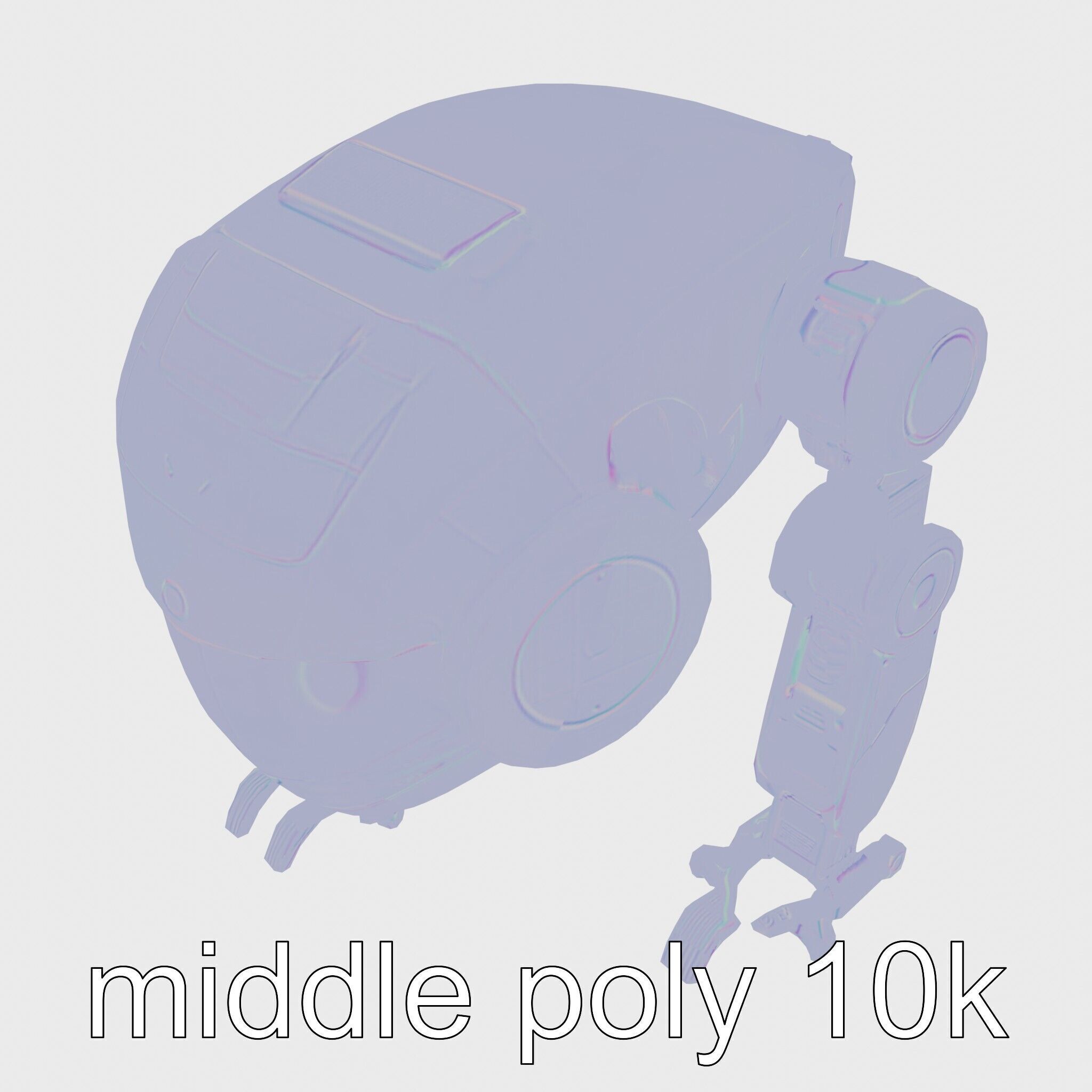 Futuristic Humanoid Robot with Green Glowing Eye Low-poly 3D model_23