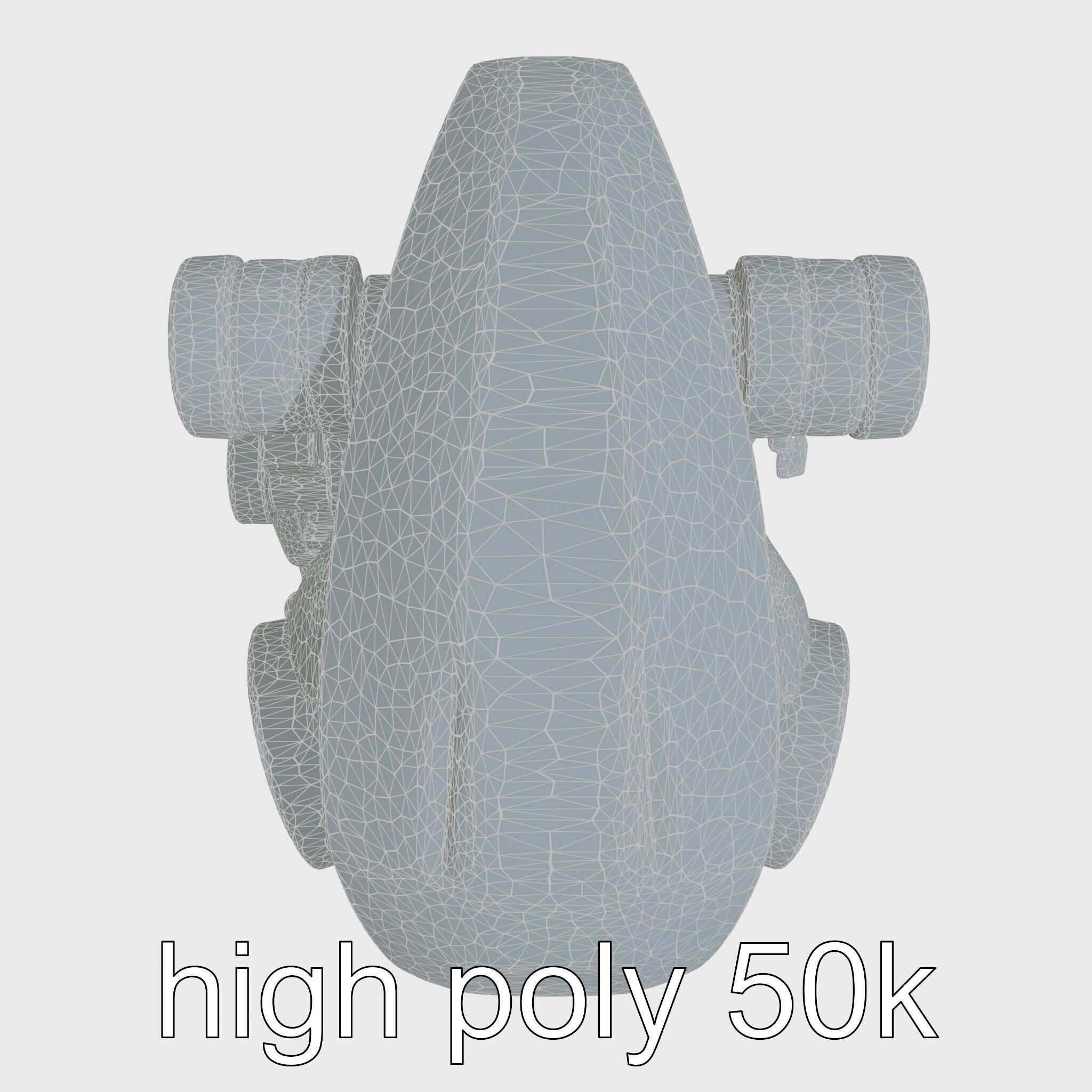 Futuristic Humanoid Robot with Green Glowing Eye Low-poly 3D model_32