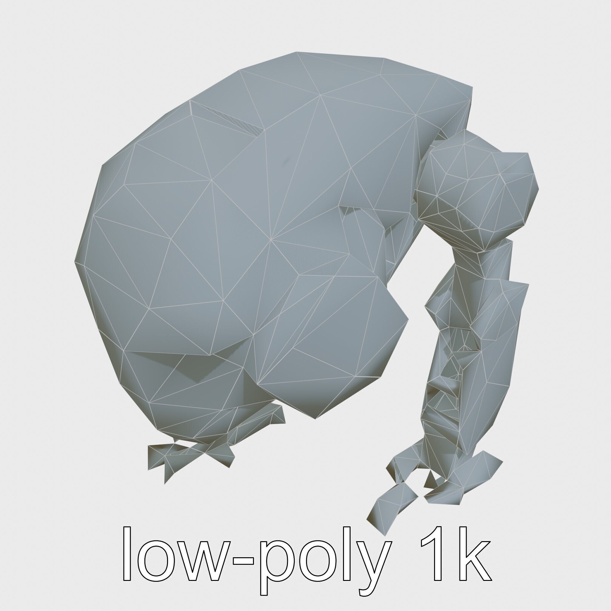 Futuristic Humanoid Robot with Green Glowing Eye Low-poly 3D model_21