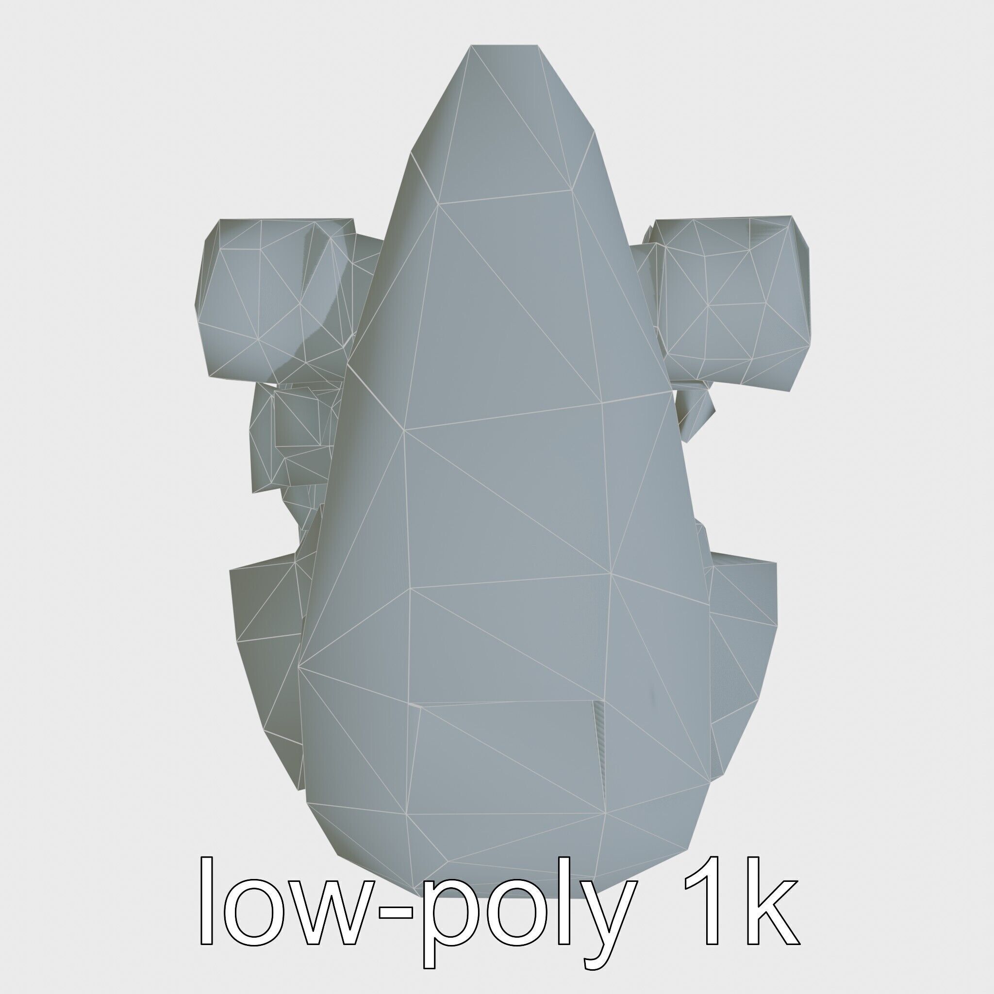 Futuristic Humanoid Robot with Green Glowing Eye Low-poly 3D model_33