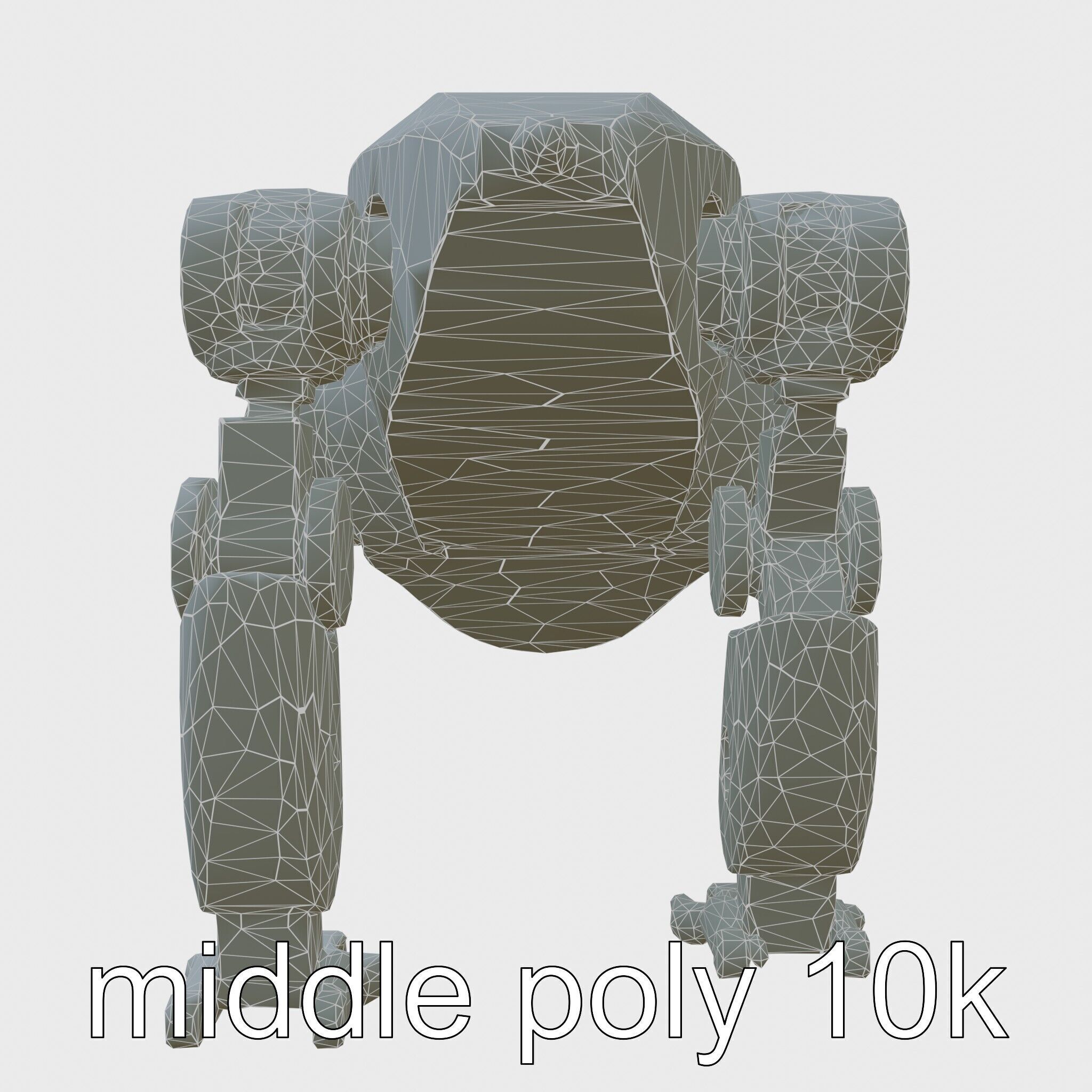 Futuristic Humanoid Robot with Green Glowing Eye Low-poly 3D model_9