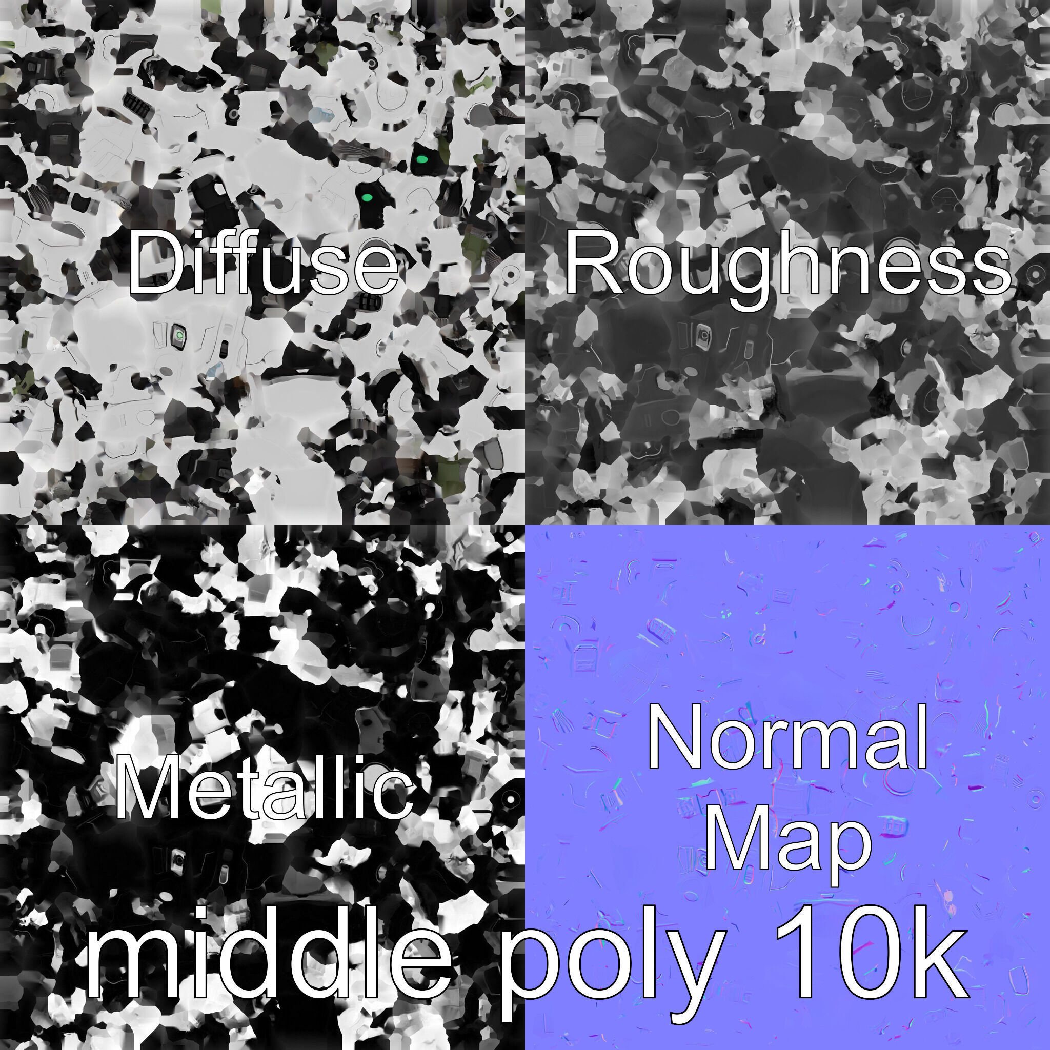 Futuristic Humanoid Robot with Green Glowing Eye Low-poly 3D model_26