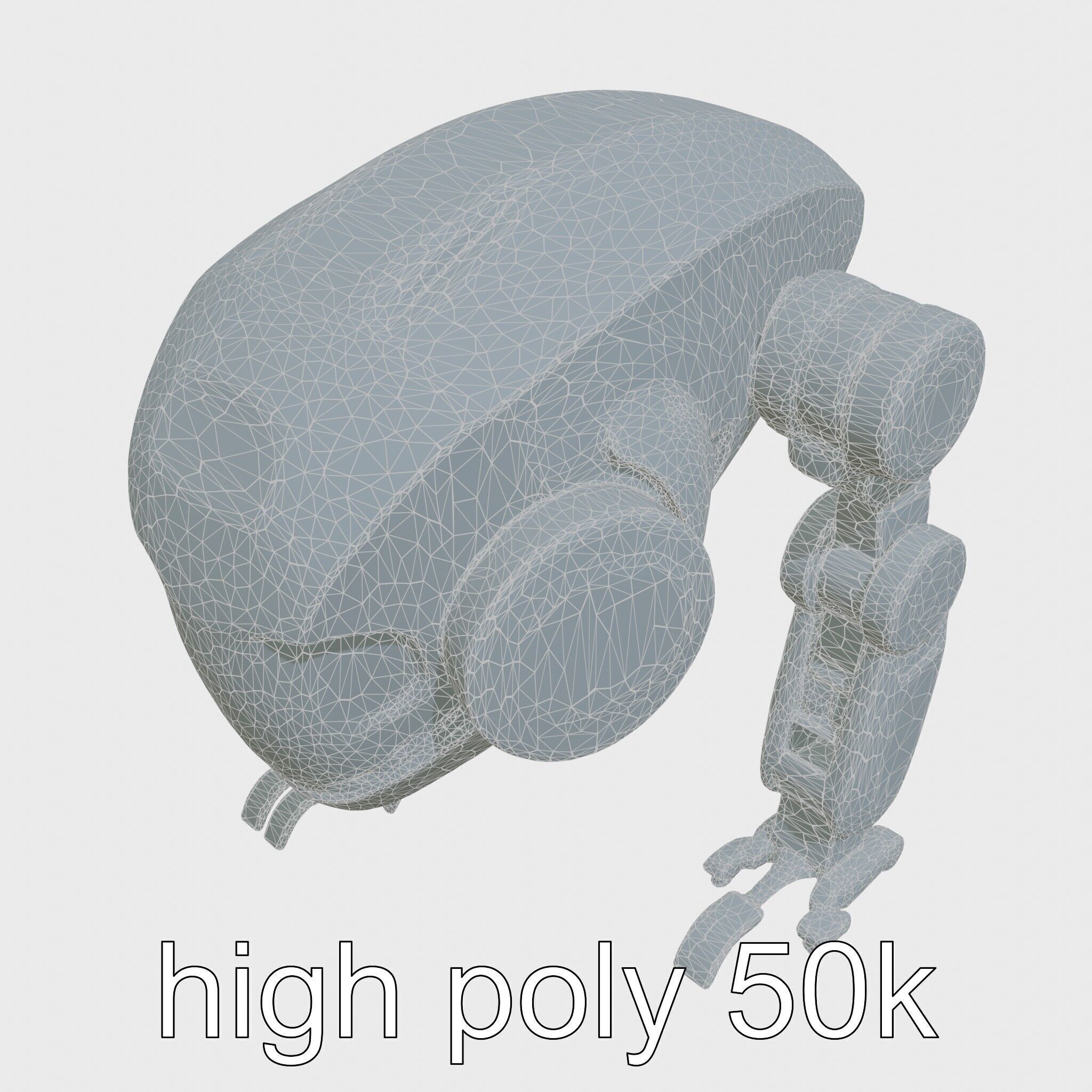 Futuristic Humanoid Robot with Green Glowing Eye Low-poly 3D model_25