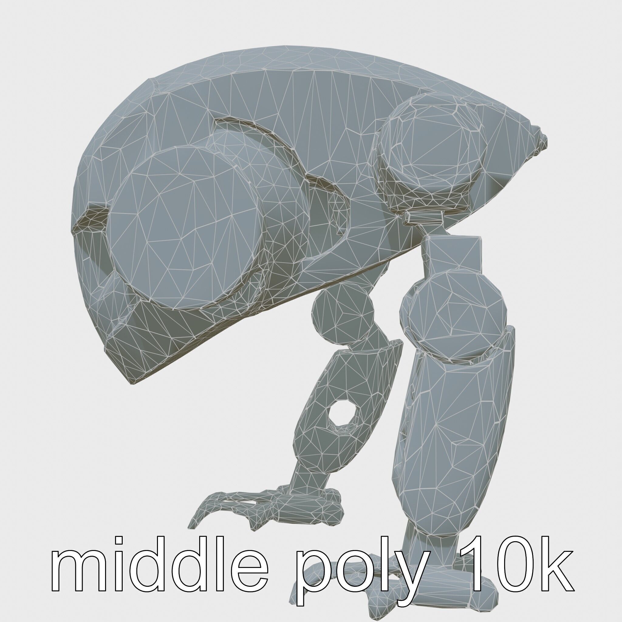 Futuristic Humanoid Robot with Green Glowing Eye Low-poly 3D model_29