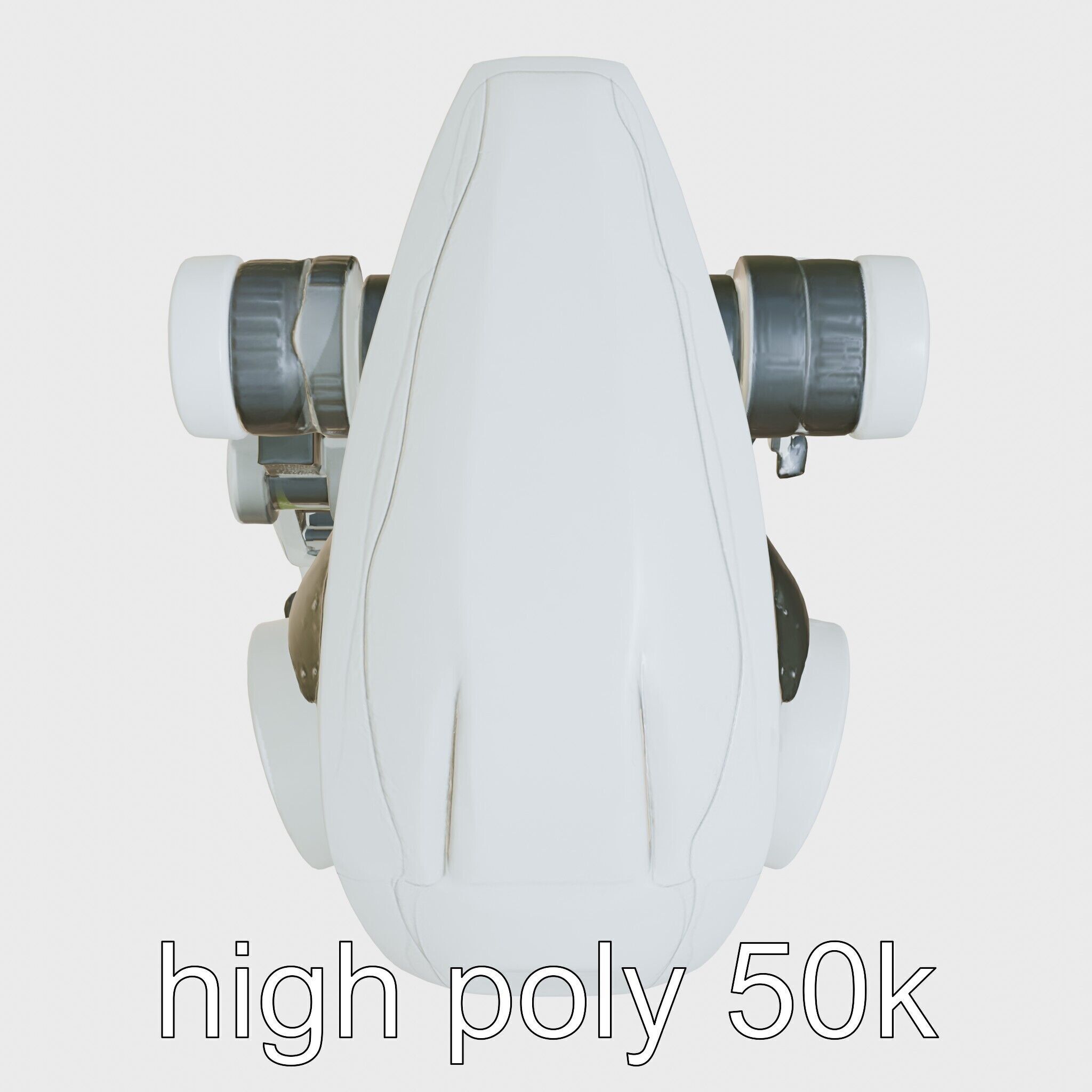 Futuristic Humanoid Robot with Green Glowing Eye Low-poly 3D model_20