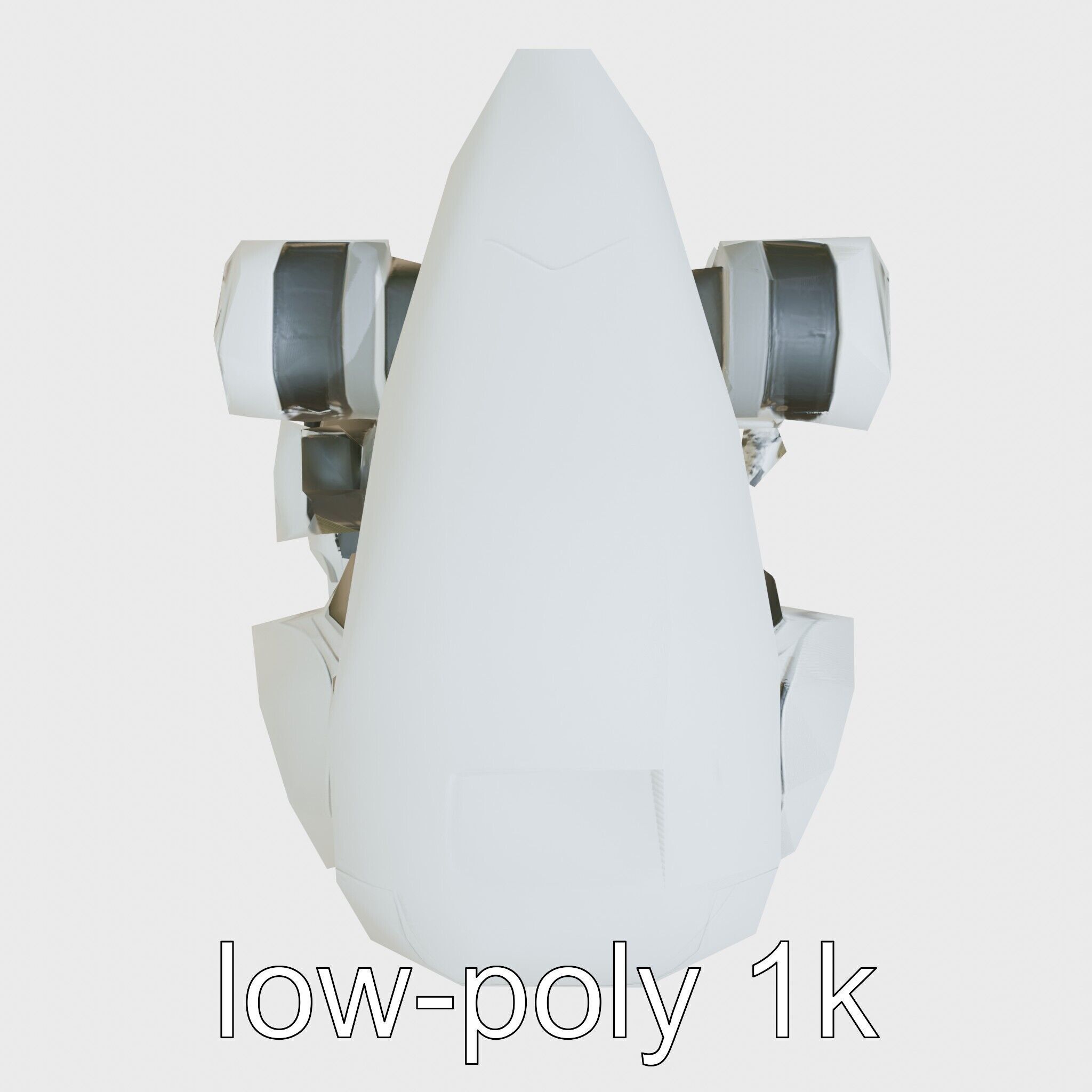 Futuristic Humanoid Robot with Green Glowing Eye Low-poly 3D model_17