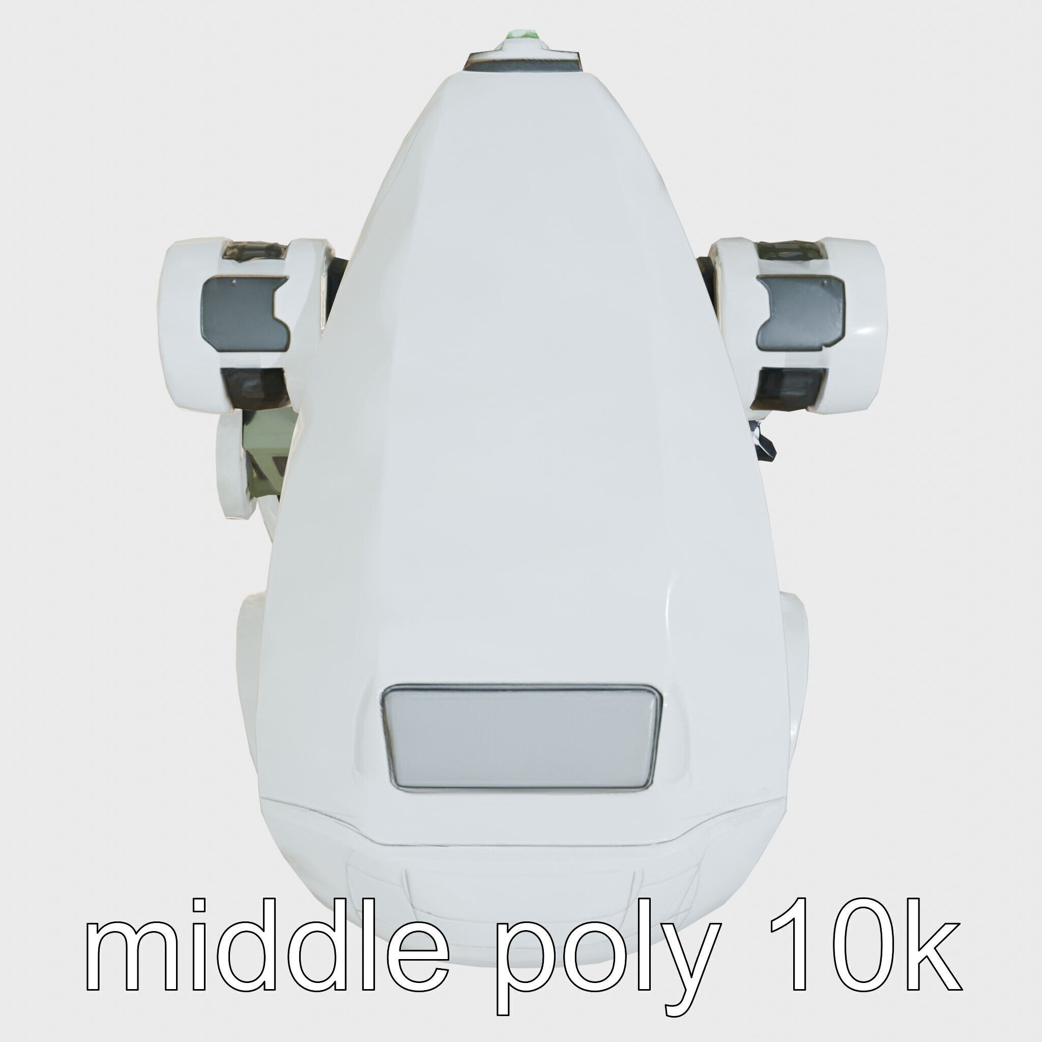 Futuristic Humanoid Robot with Green Glowing Eye Low-poly 3D model_22