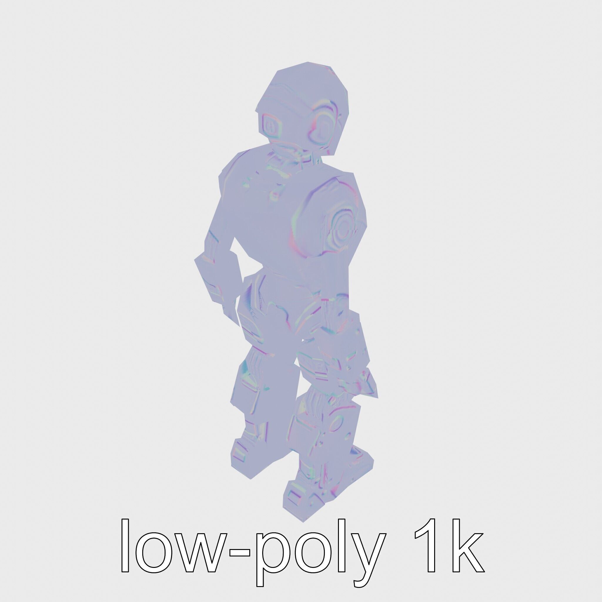 Advanced Humanoid Robot Model for Sci-Fi Projects Low-poly 3D model_23